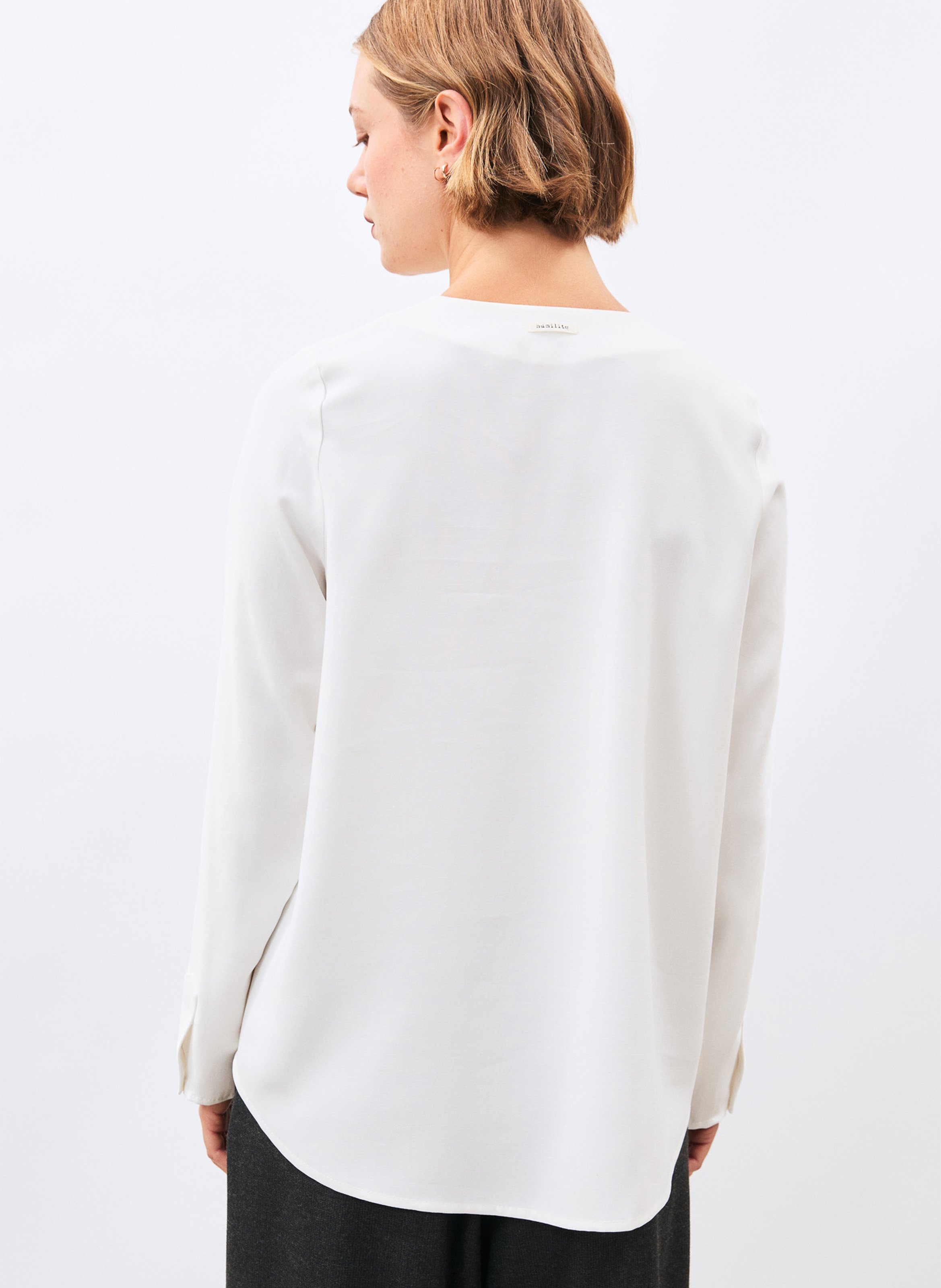 Printed viscose top HUMILITY White