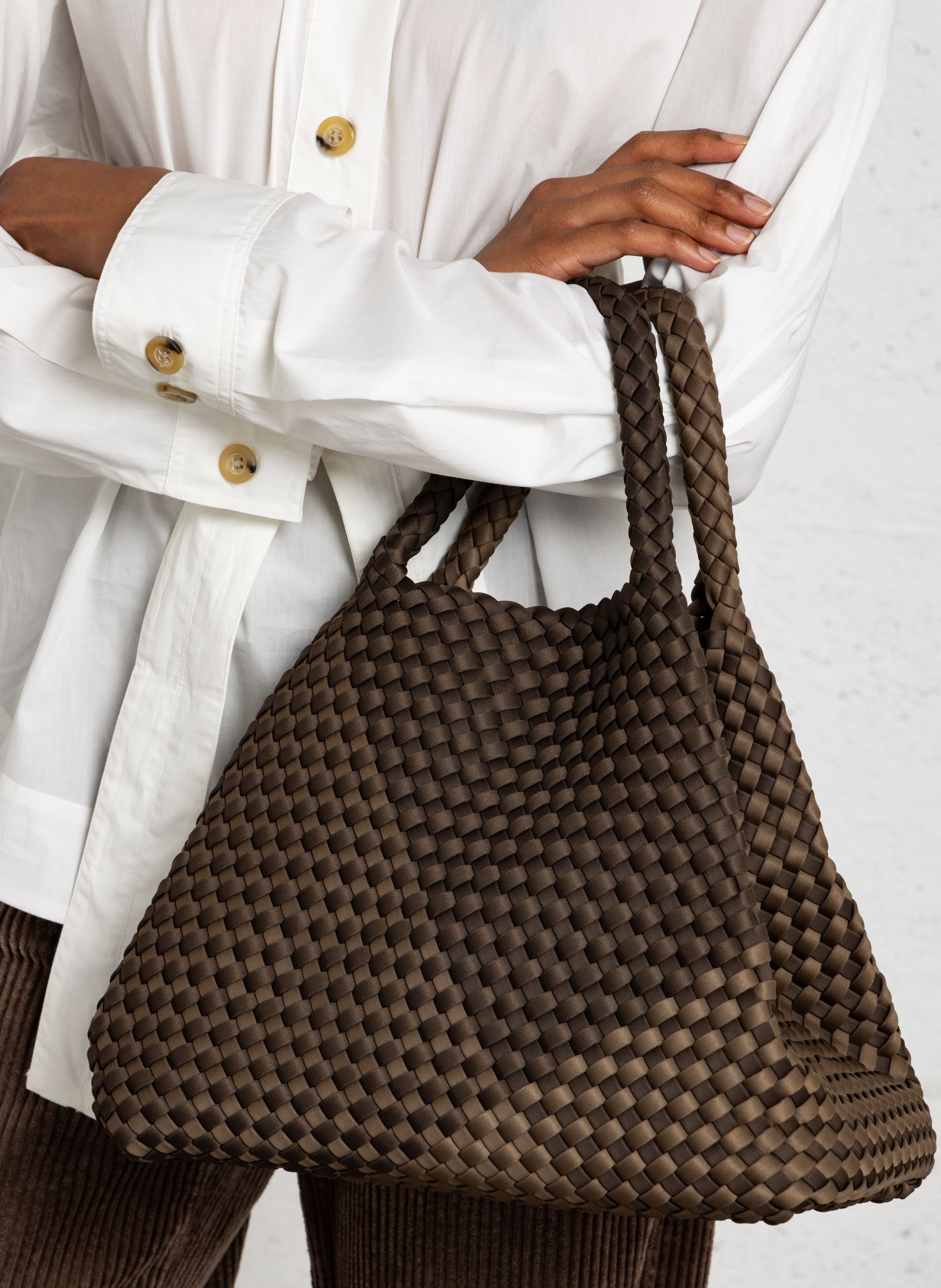 Plain woven handbag MARREA Brown