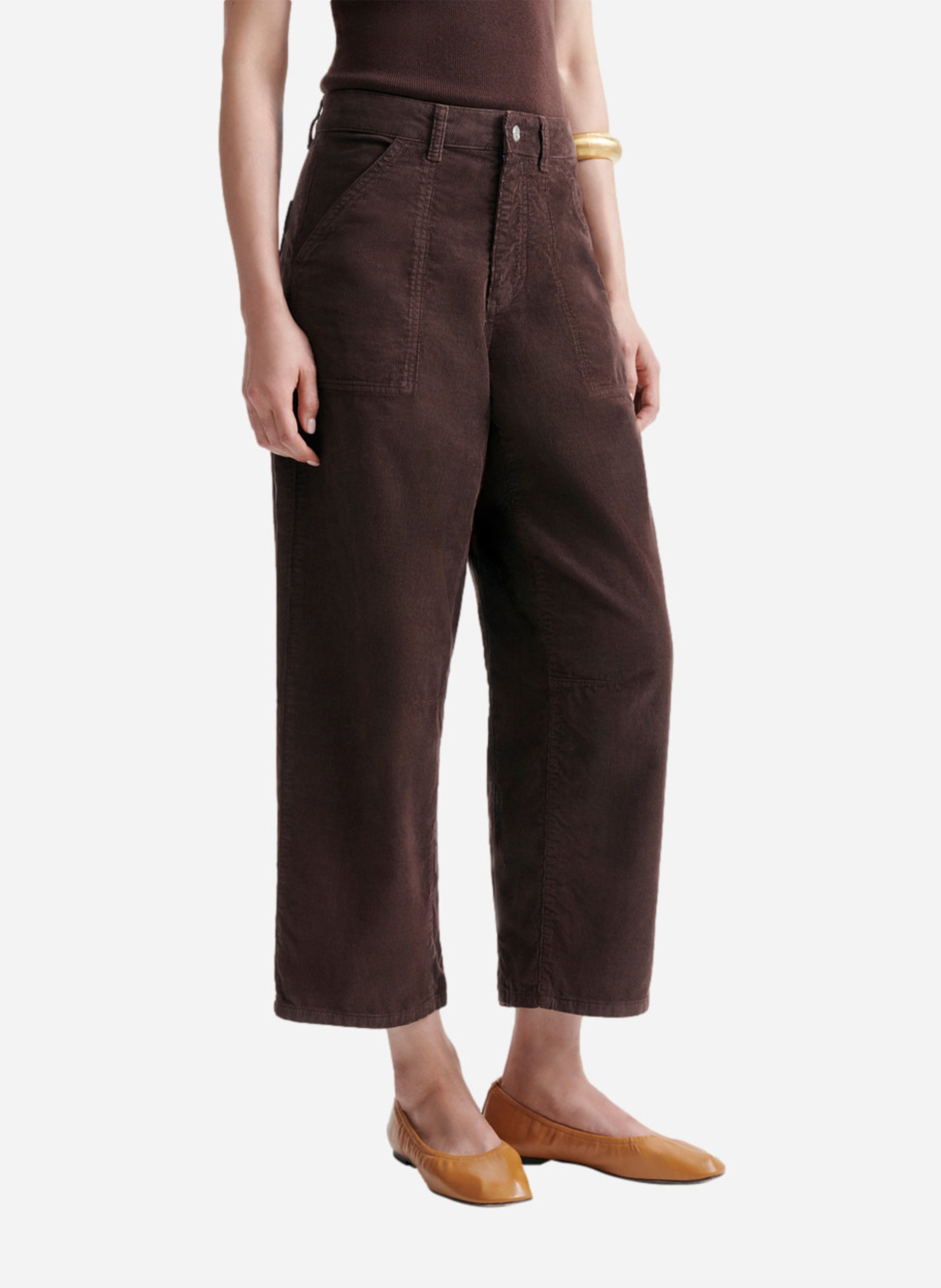 Wide-leg cropped jeans VANESSA BRUNO Brown