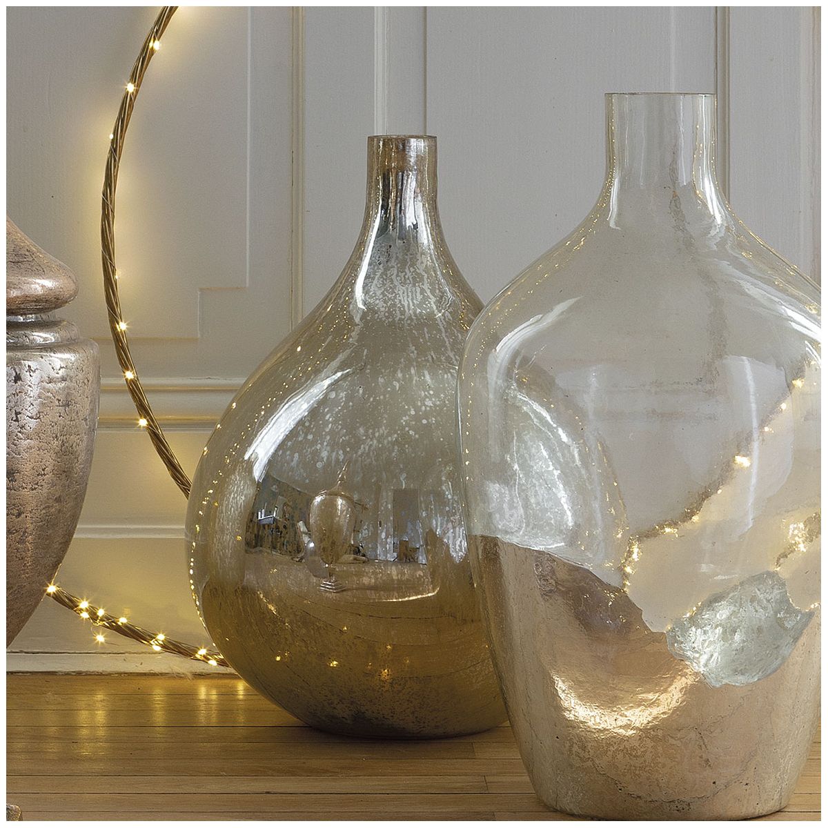 Mercury glass carboy vase BLANC D'IVOIRE Yellow