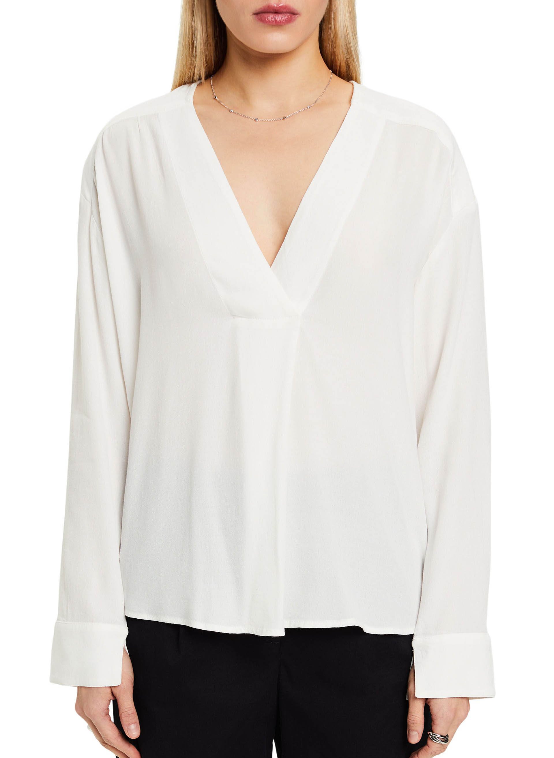 Top col V  ESPRIT Blanc