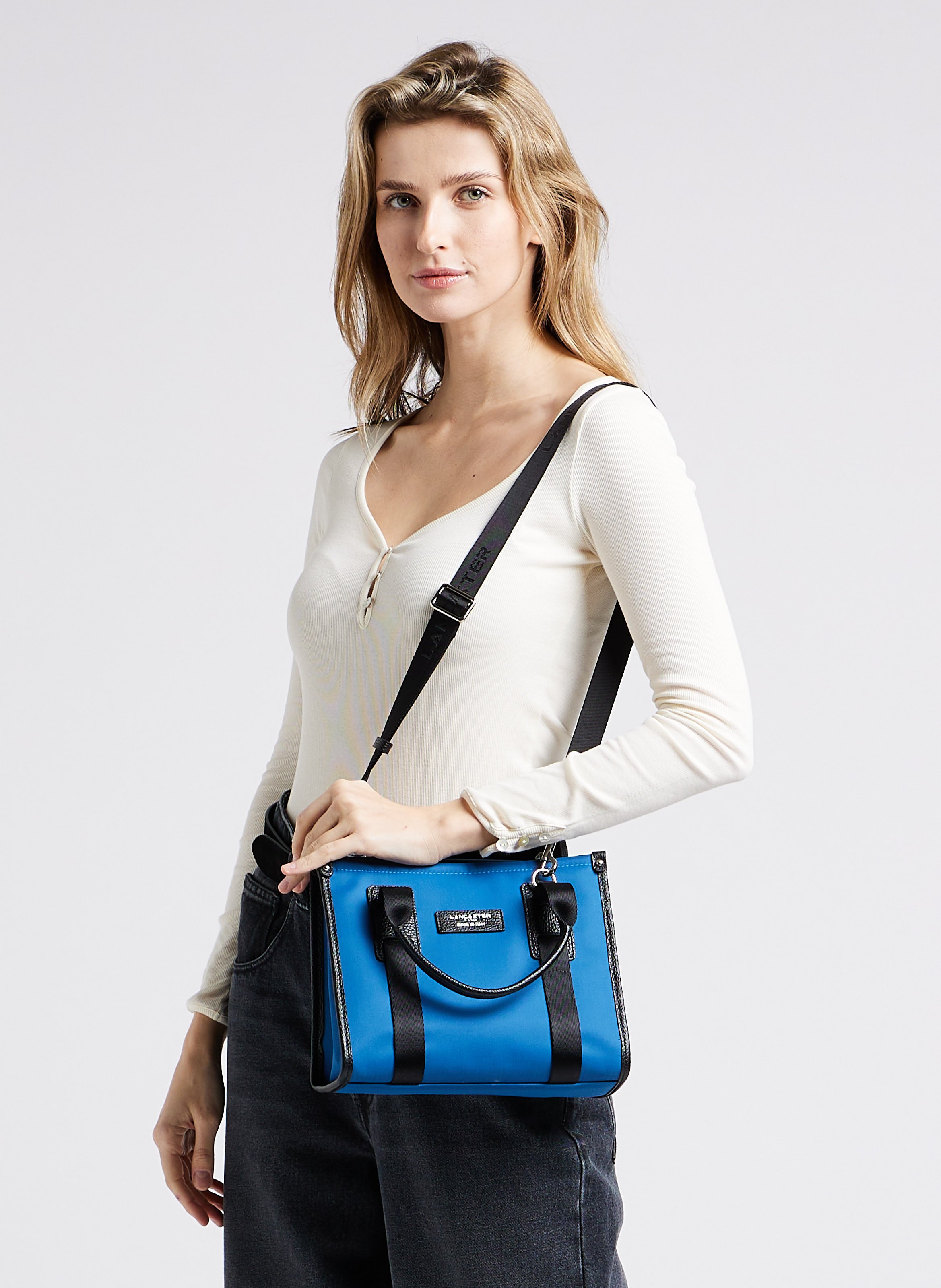 Nylon handbag LANCASTER PARIS Blue