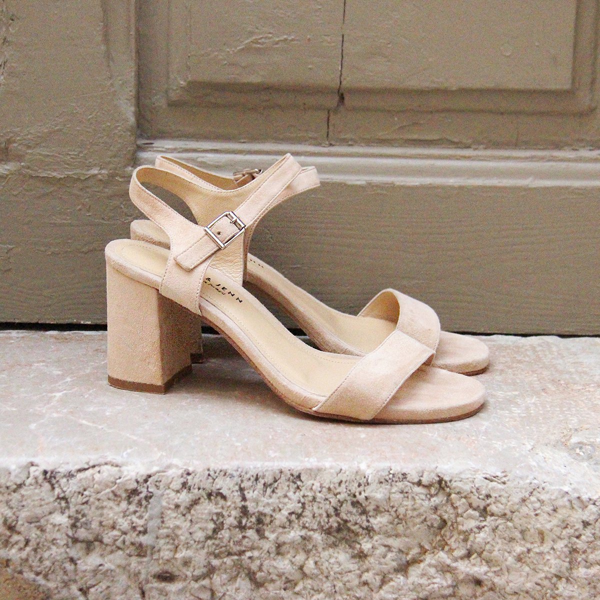 Heeled suede sandals JULES & JENN Beige