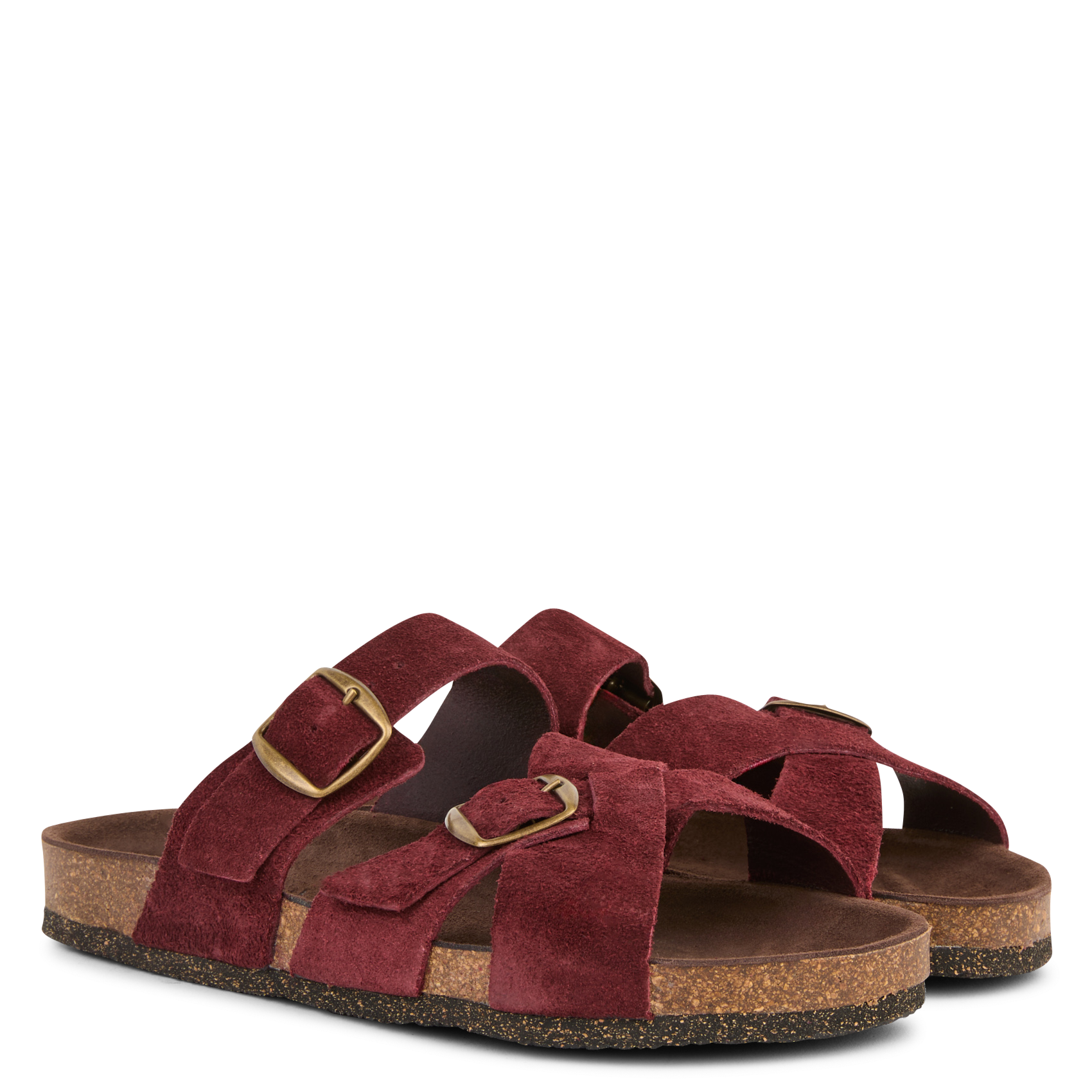 Flat soft leather sandals BOSABO Plums