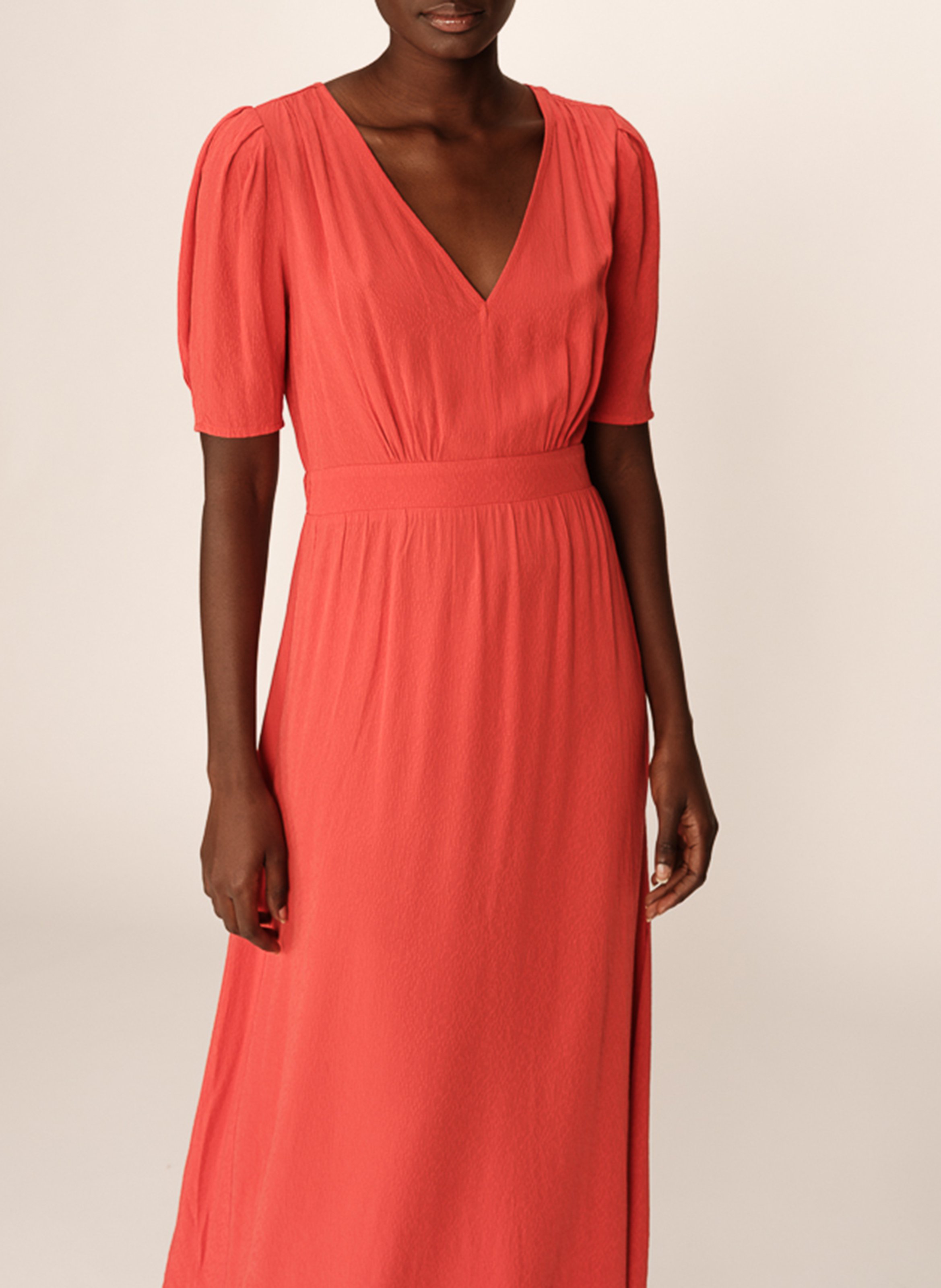 Long V-neck dress GRACE ET MILA Brown