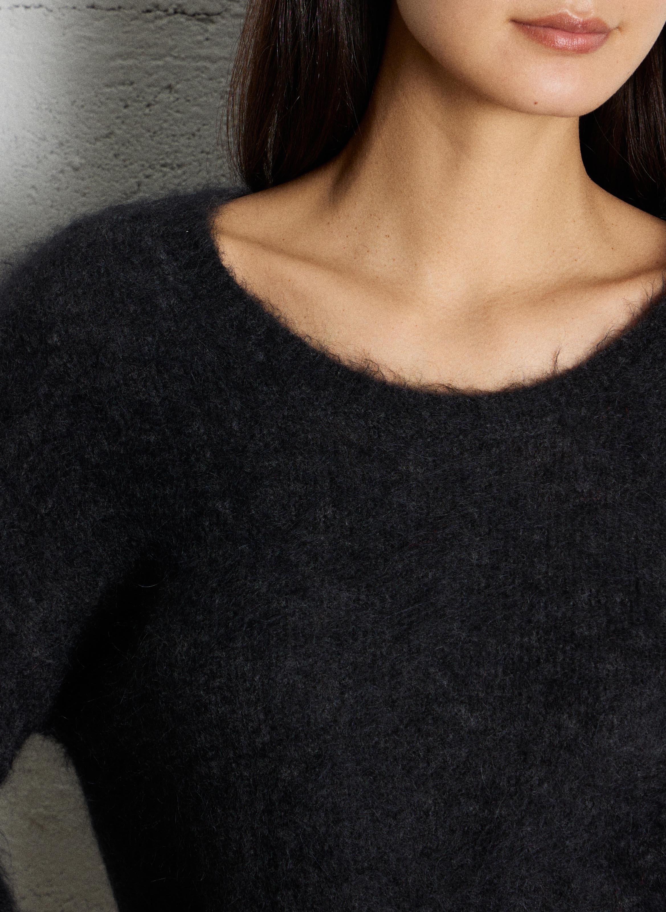 Oversized trui met V-hals AMERICAN VINTAGE Grijs