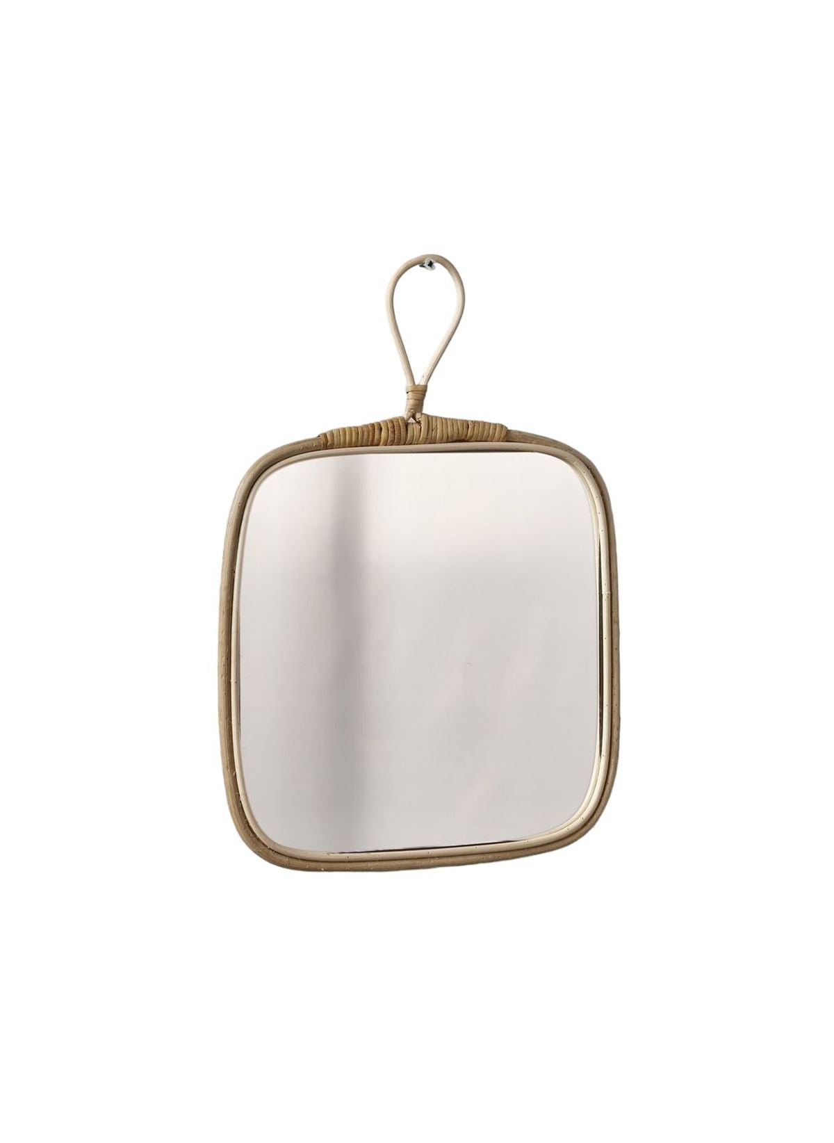 Square rattan mirror FACTORY Beige