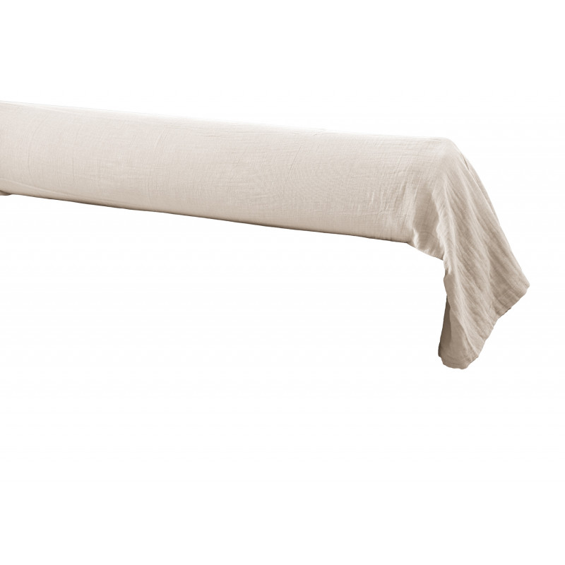 100% Pure Cotton Bolster Pillowcase L'EFFET PAPILLON White