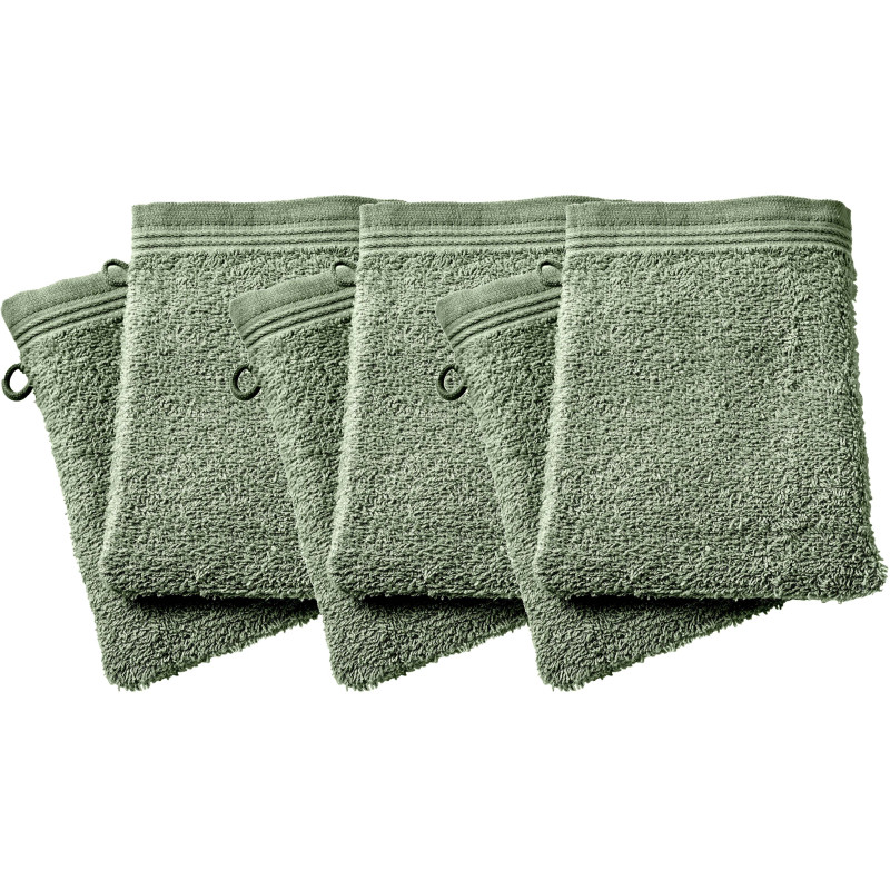 Set of 2 washcloths COTON PUR Green