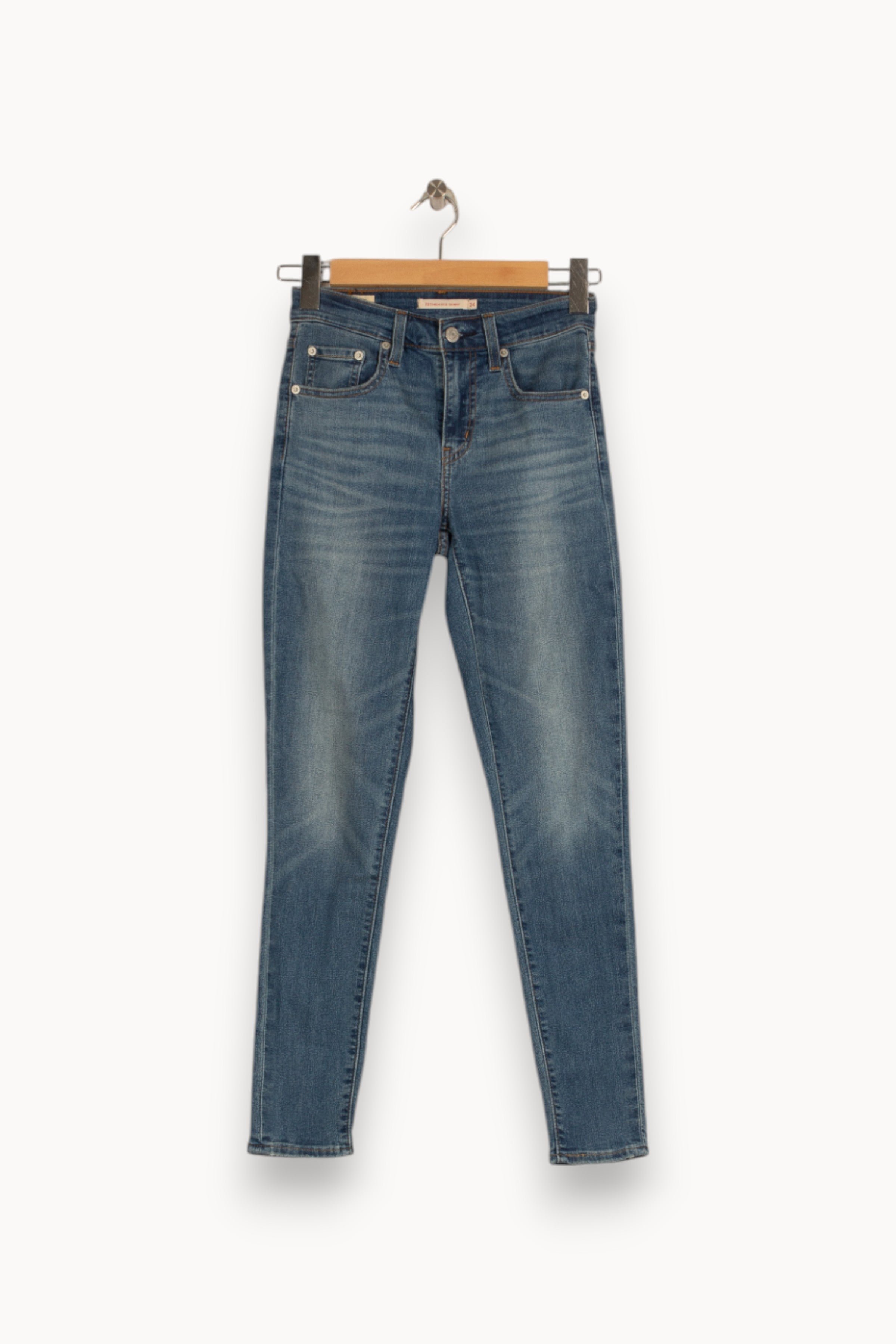 Cropped slim jeans with studs LEVI'S - Seconde main Blue