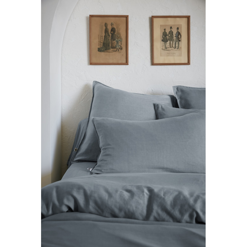 "Lysandre" duvet cover, all sizes, made of lyocell, butterfly effect L'EFFET PAPILLON Grey