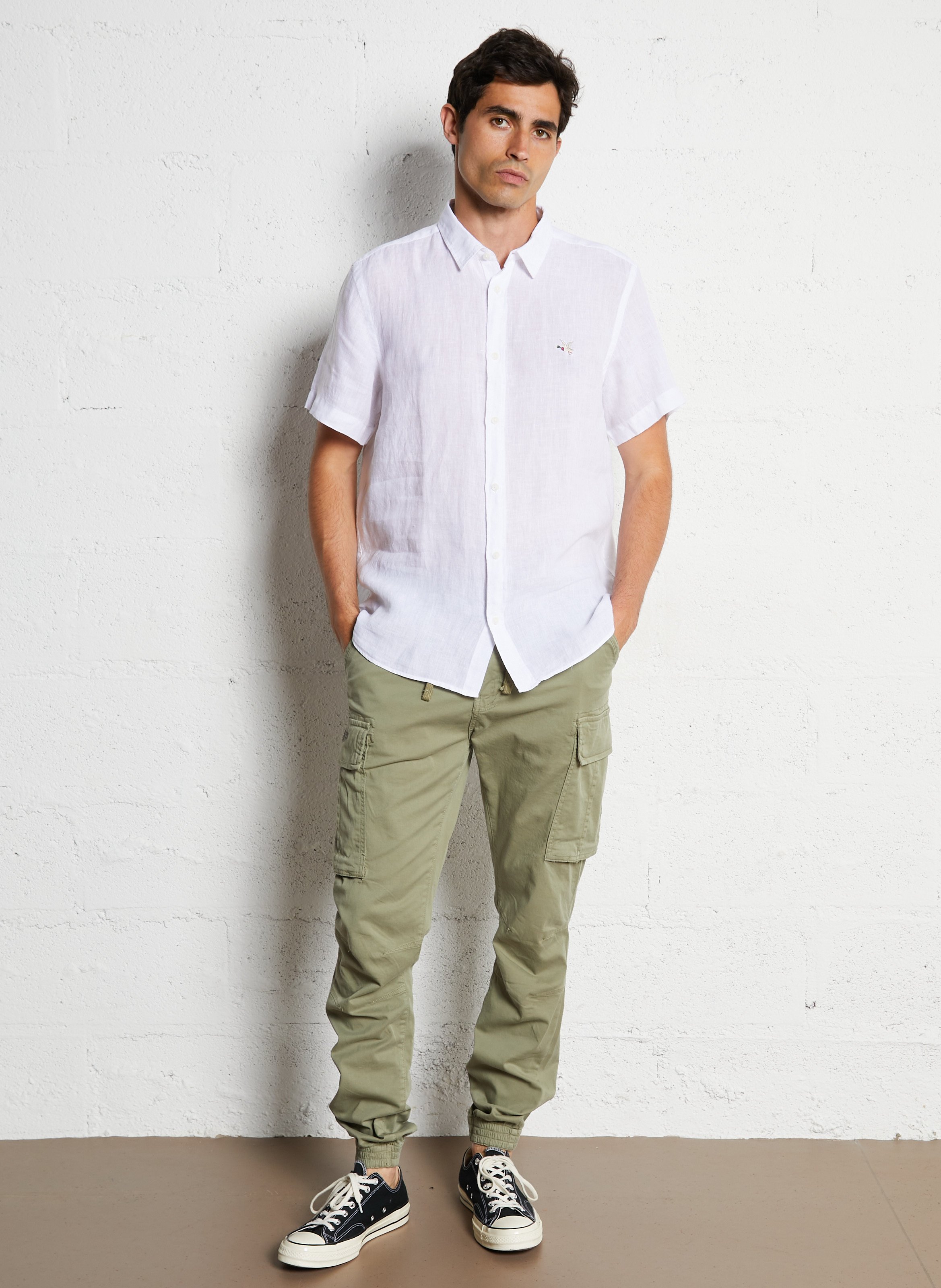 Pantalon cargo en coton mélangé SCHOTT Kaki