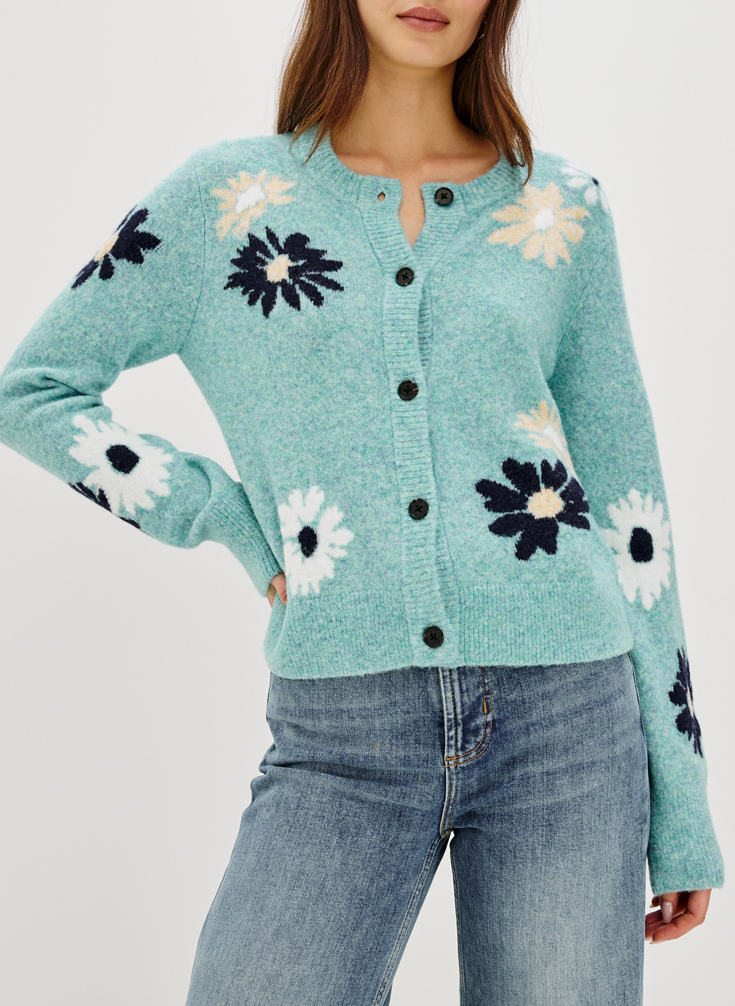 Cardigan droit à imprimé floral RAILS Multicolore