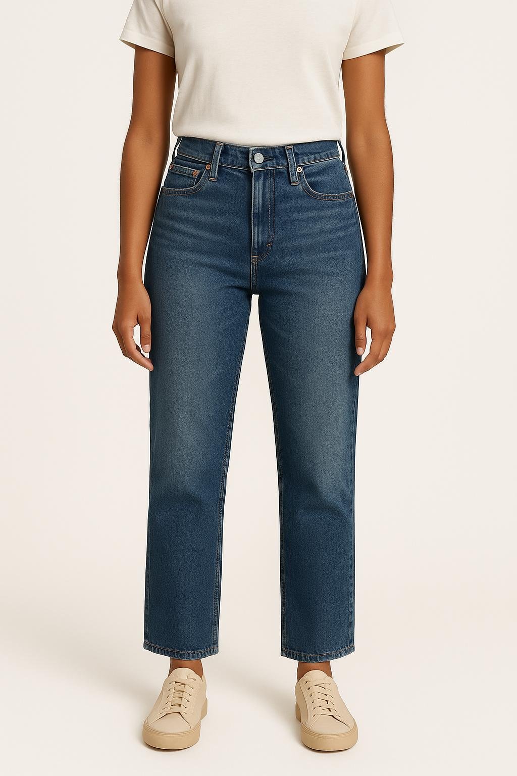 Cropped slim jeans with studs LEVI'S - Seconde main Blue
