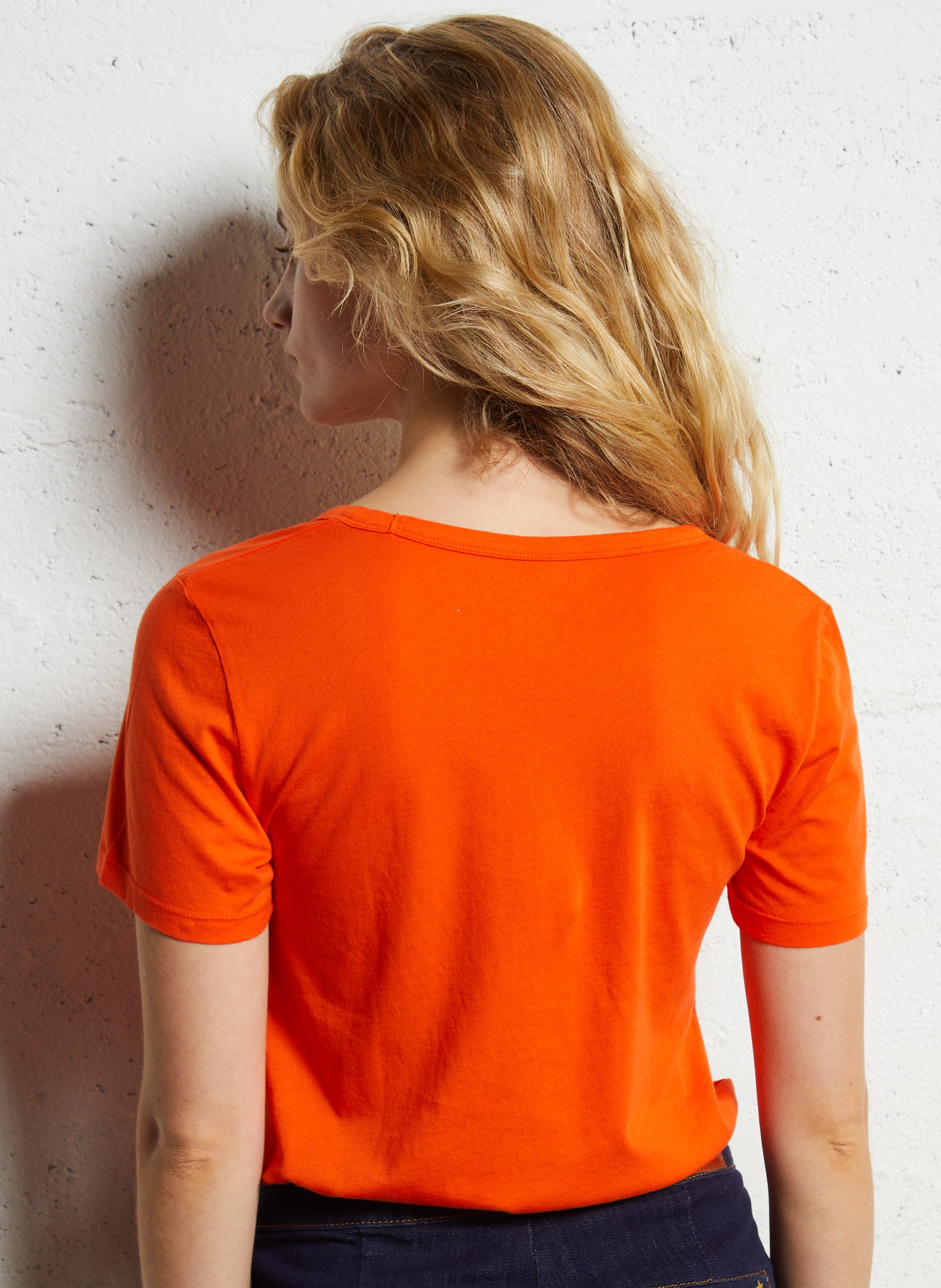 Tee-shirt droit en lin MAJESTIC FILATURES Orange