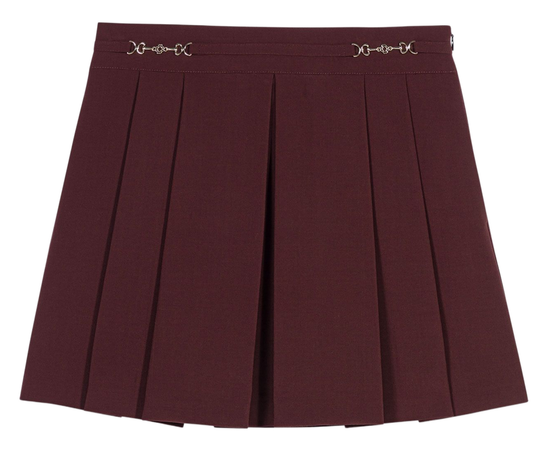 Jupe courte plissée en laine mélangée MAJE Rouge