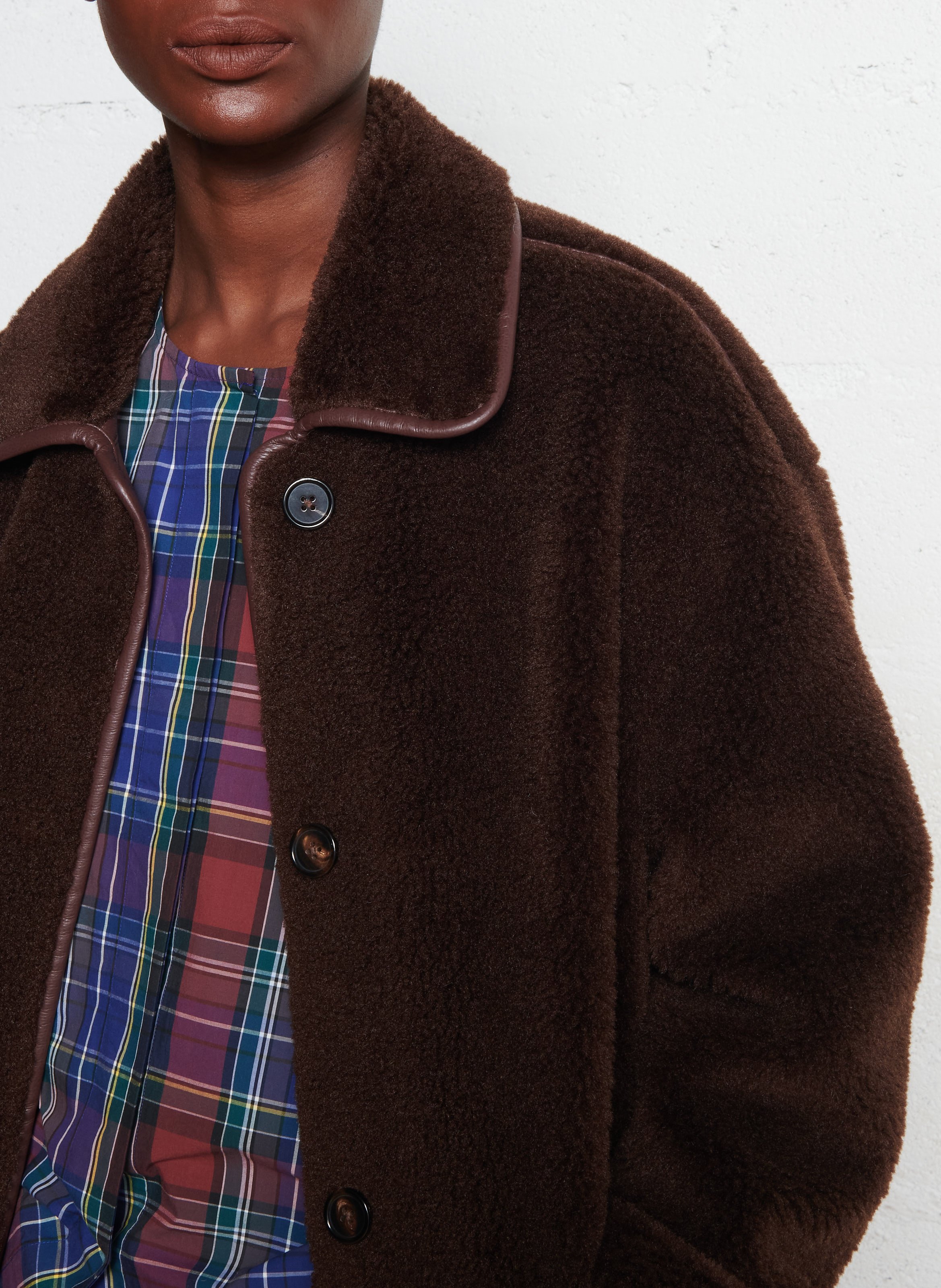 Manteau oversize réversible BELLEROSE Marron