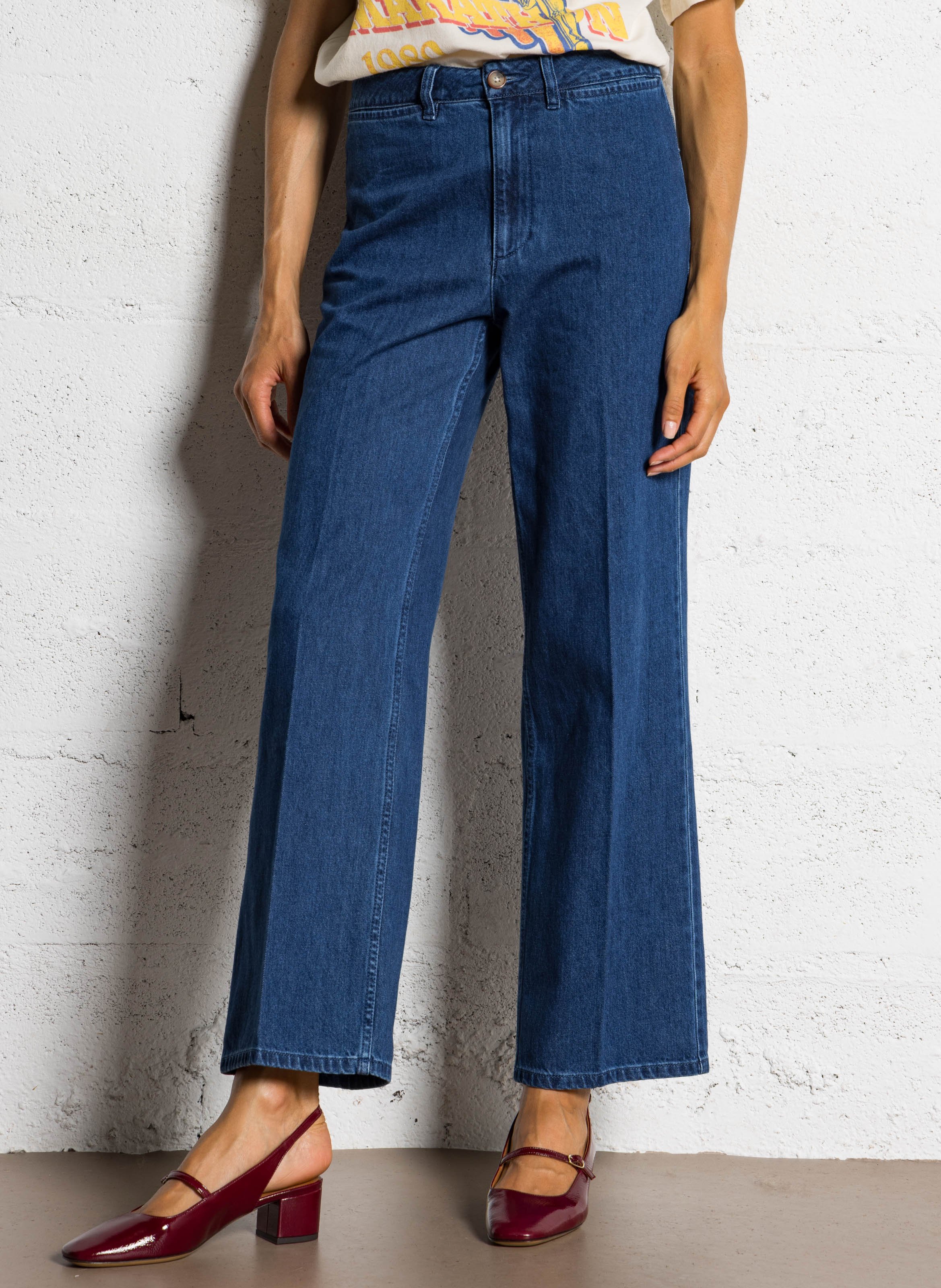 Jean large en coton LAB DIP Bleu