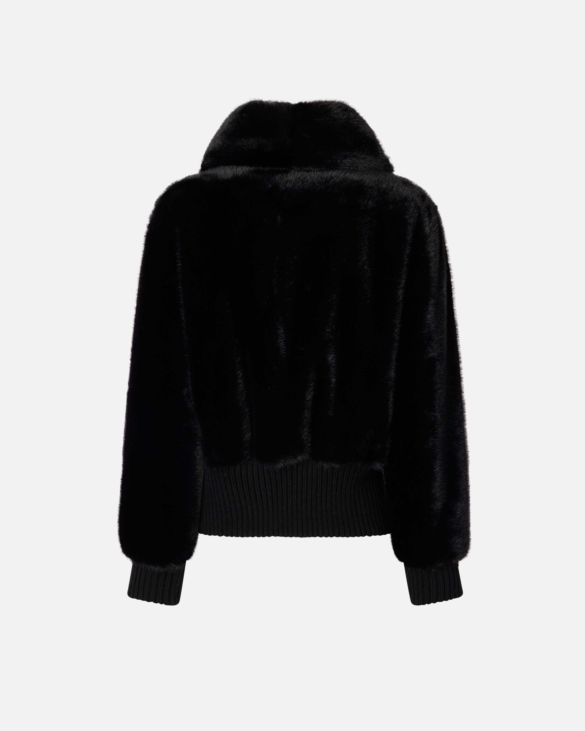 Faux fur bomber jacket PINKO Black