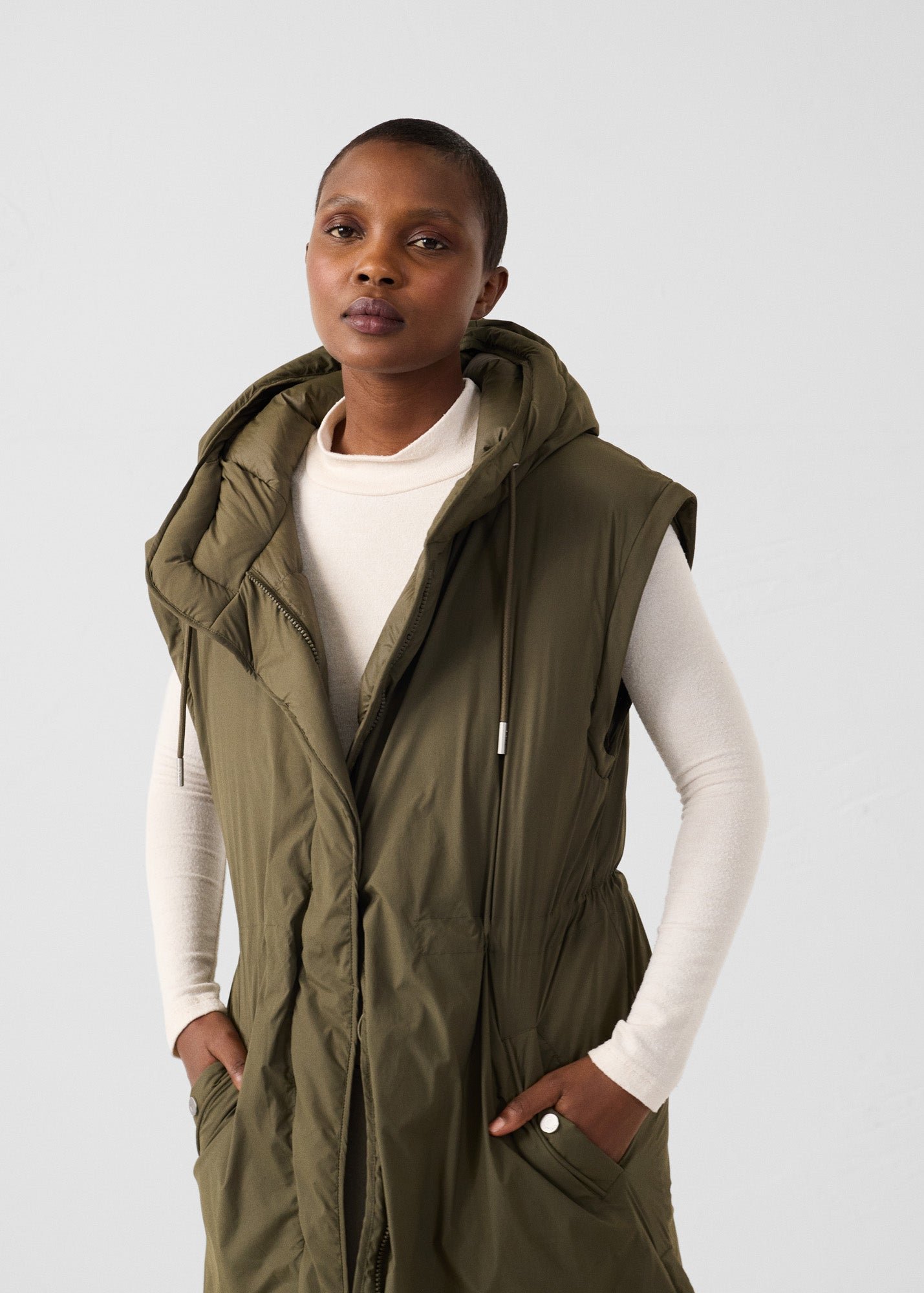Long stretch padded coat for extreme cold - Brooke JOTT Green