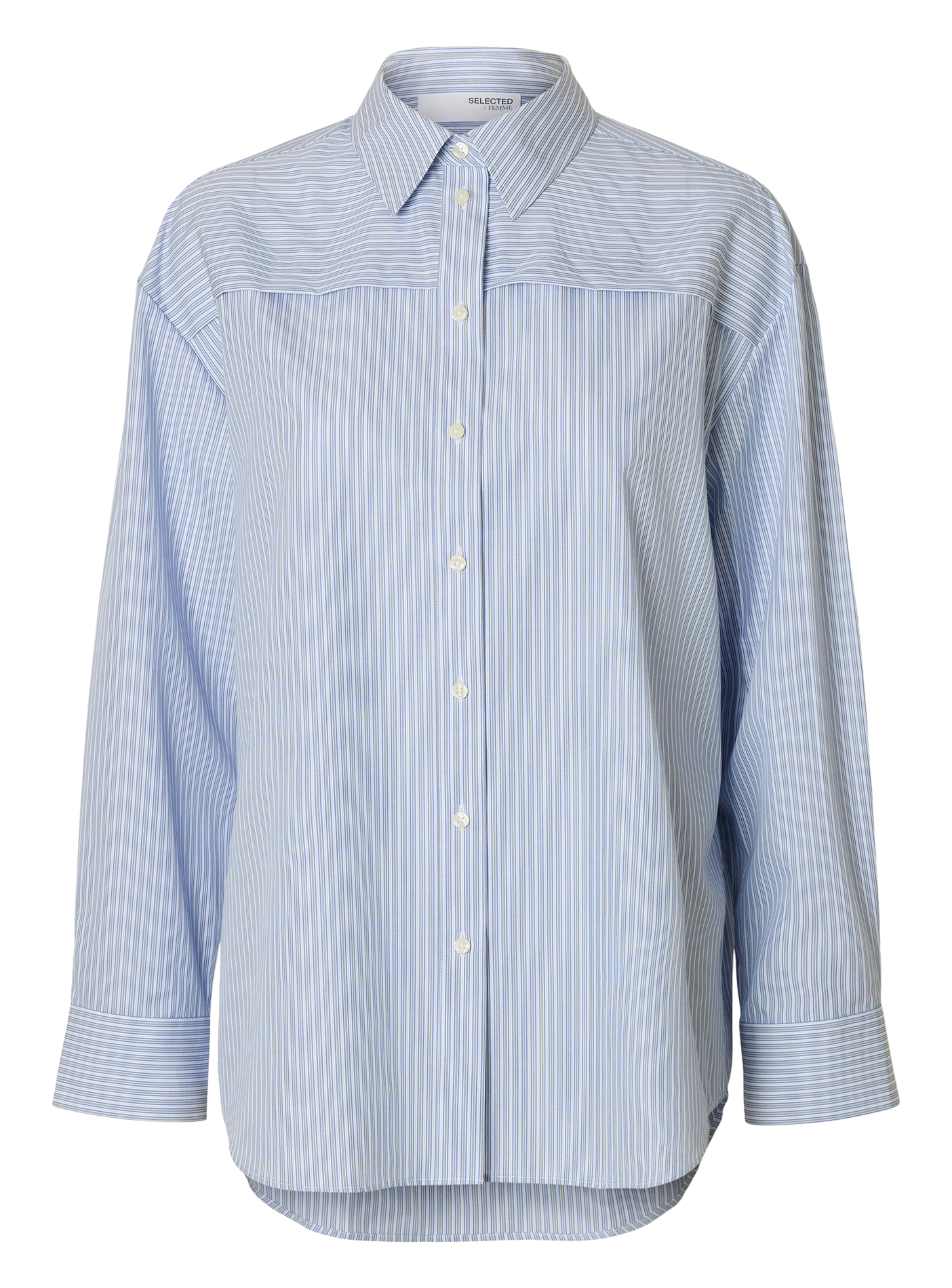 Chemise col classique en coton SELECTED Bleu