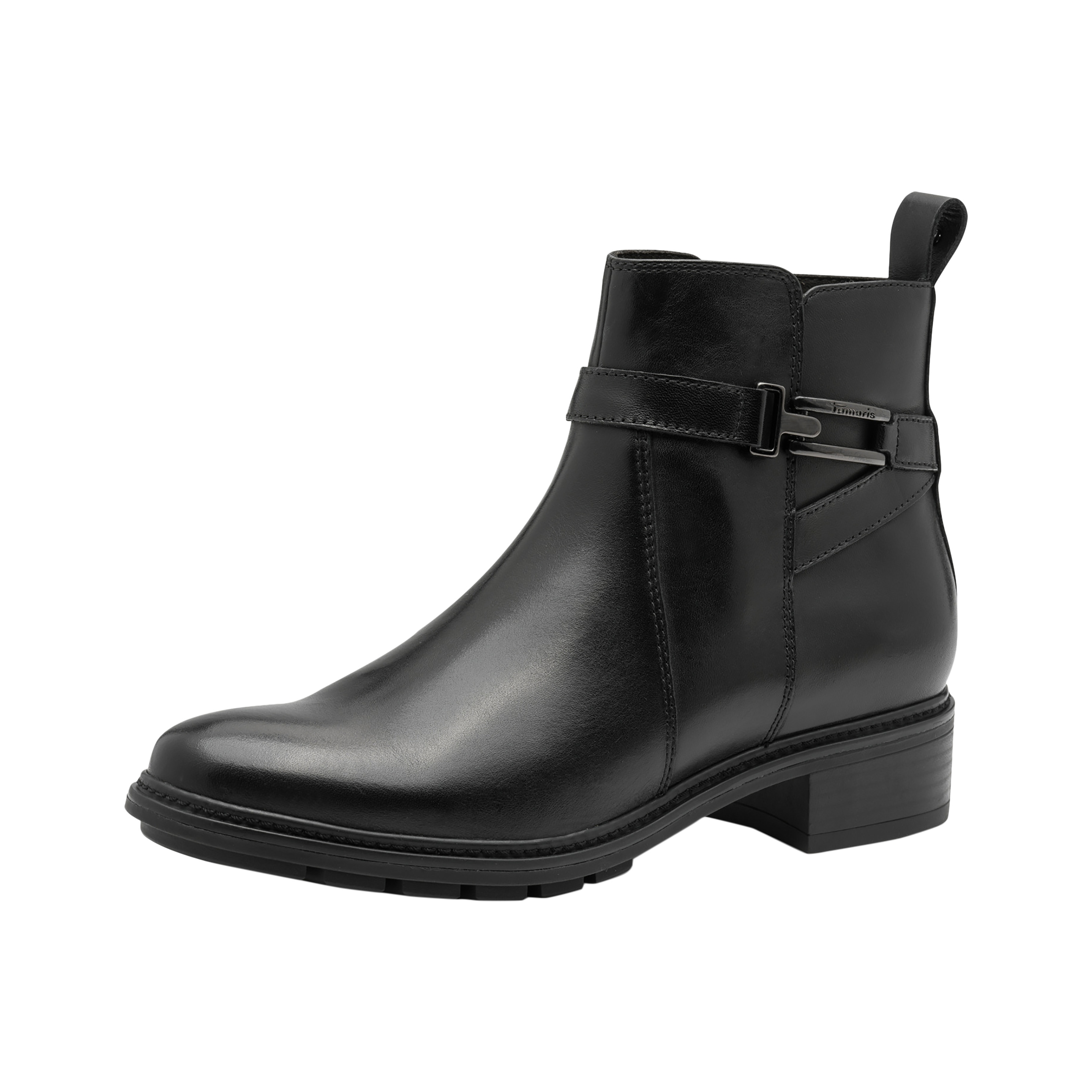Leather heeled ankle boot TAMARIS Black