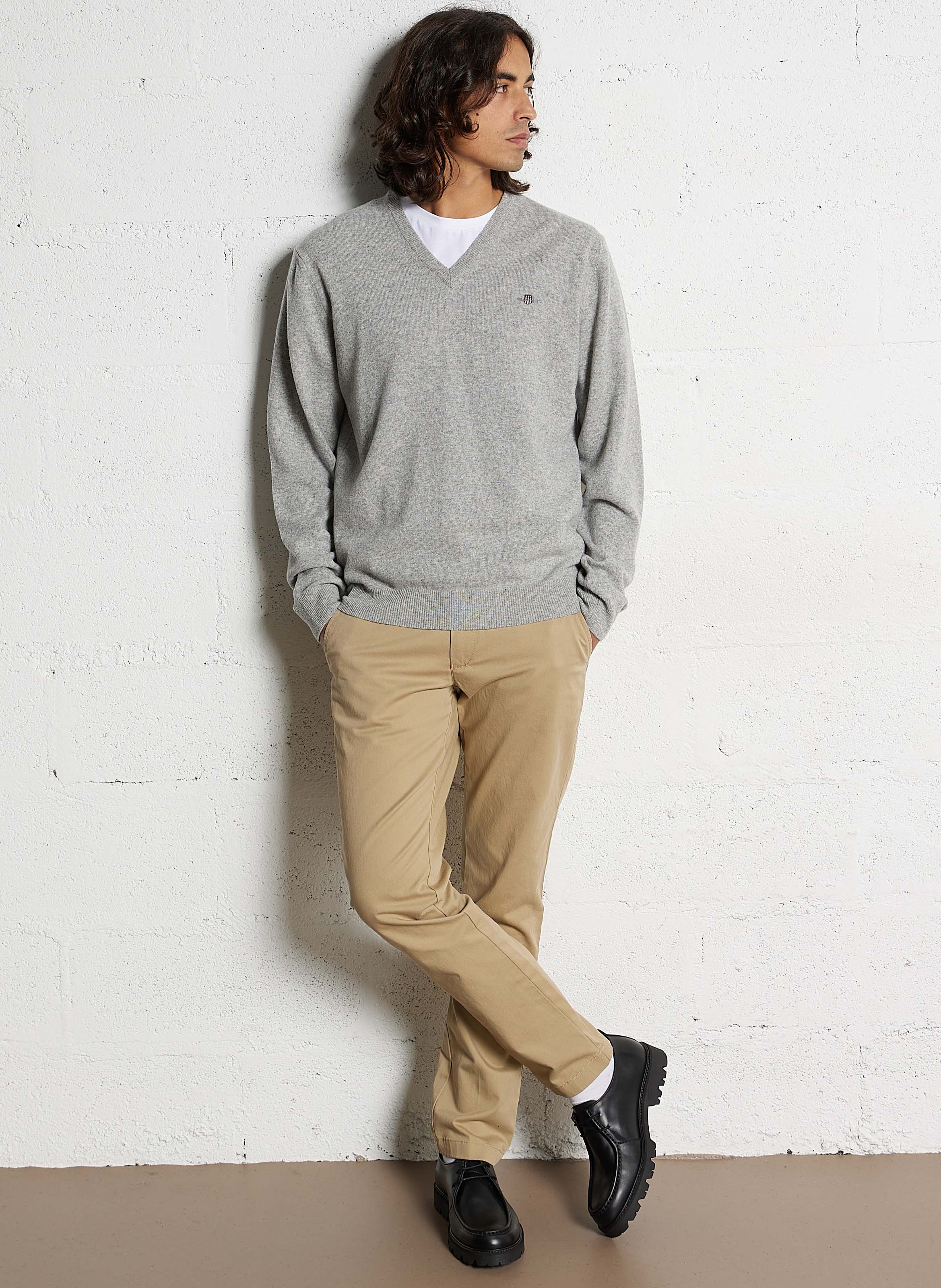 Straight cotton trousers GANT Green