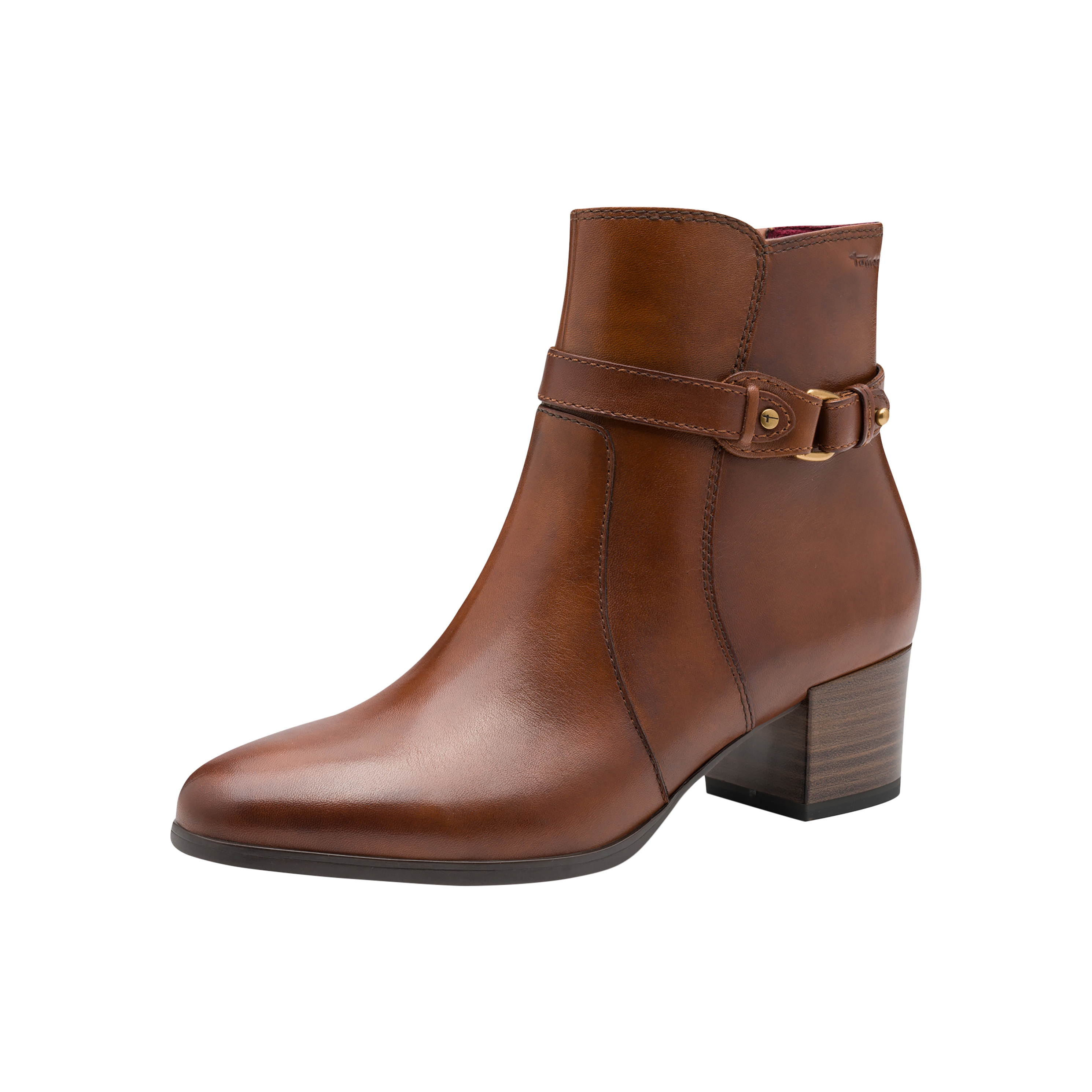 Leather heeled ankle boot Brown