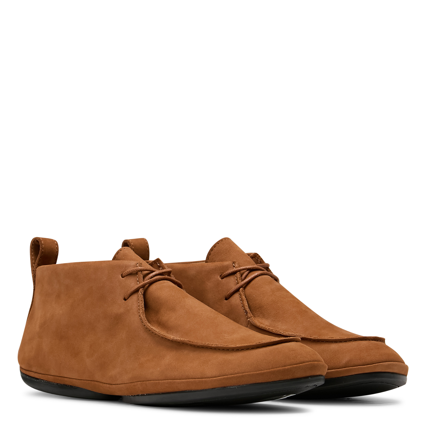 Bottines plates unies en cuir CAMPER Marron