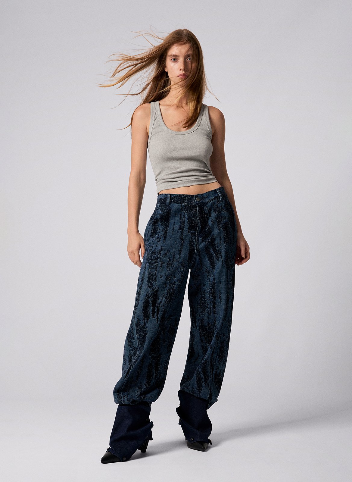 Jean large en jacquard imprimé DESIGUAL Bleu