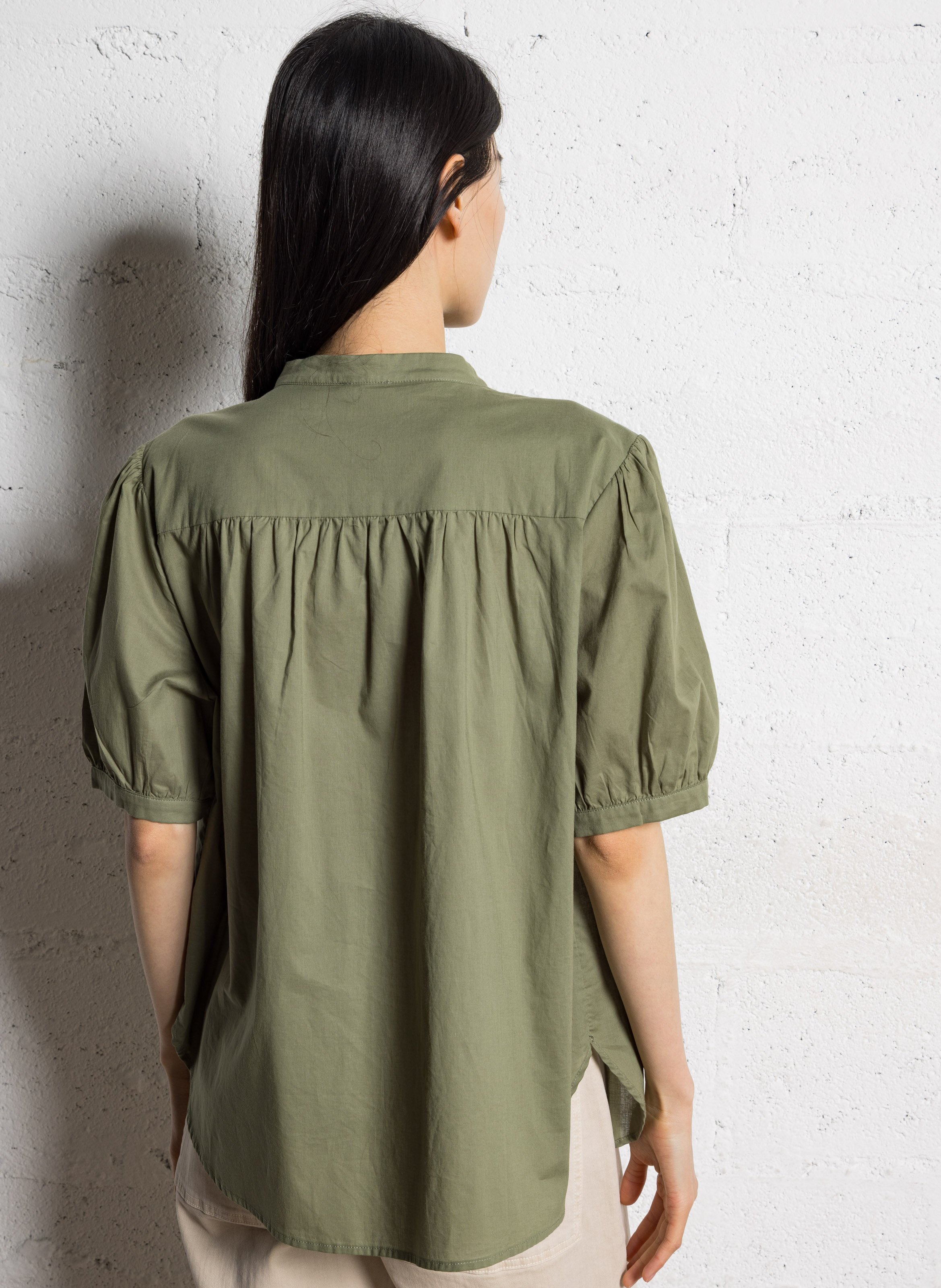 Oversize-Baumwollhemd mit klassischem Kragen JC SOPHIE Grun