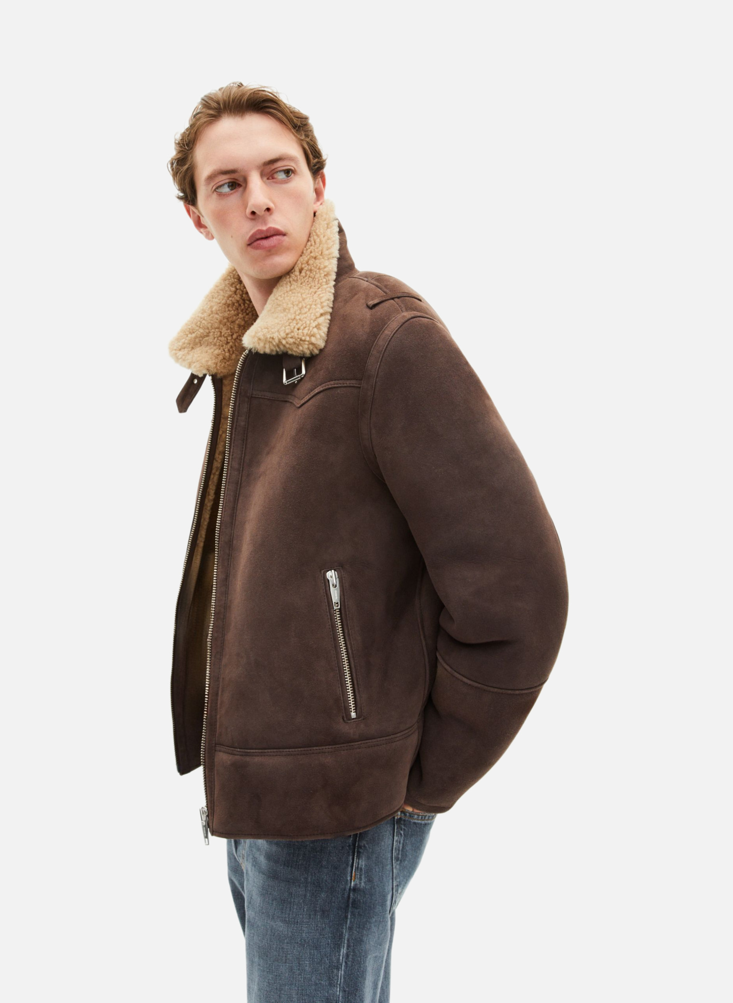 Sheepskin jacket THE KOOPLES Brown