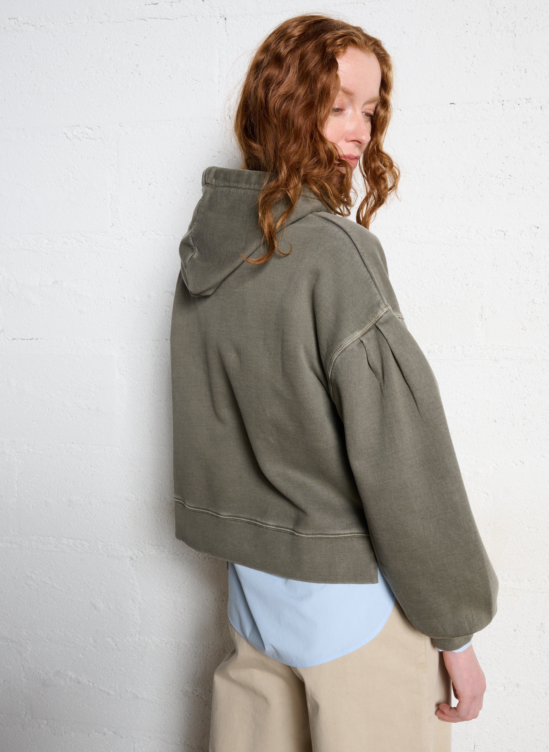 Cotton round-neck sweatshirt IKKS Khaki