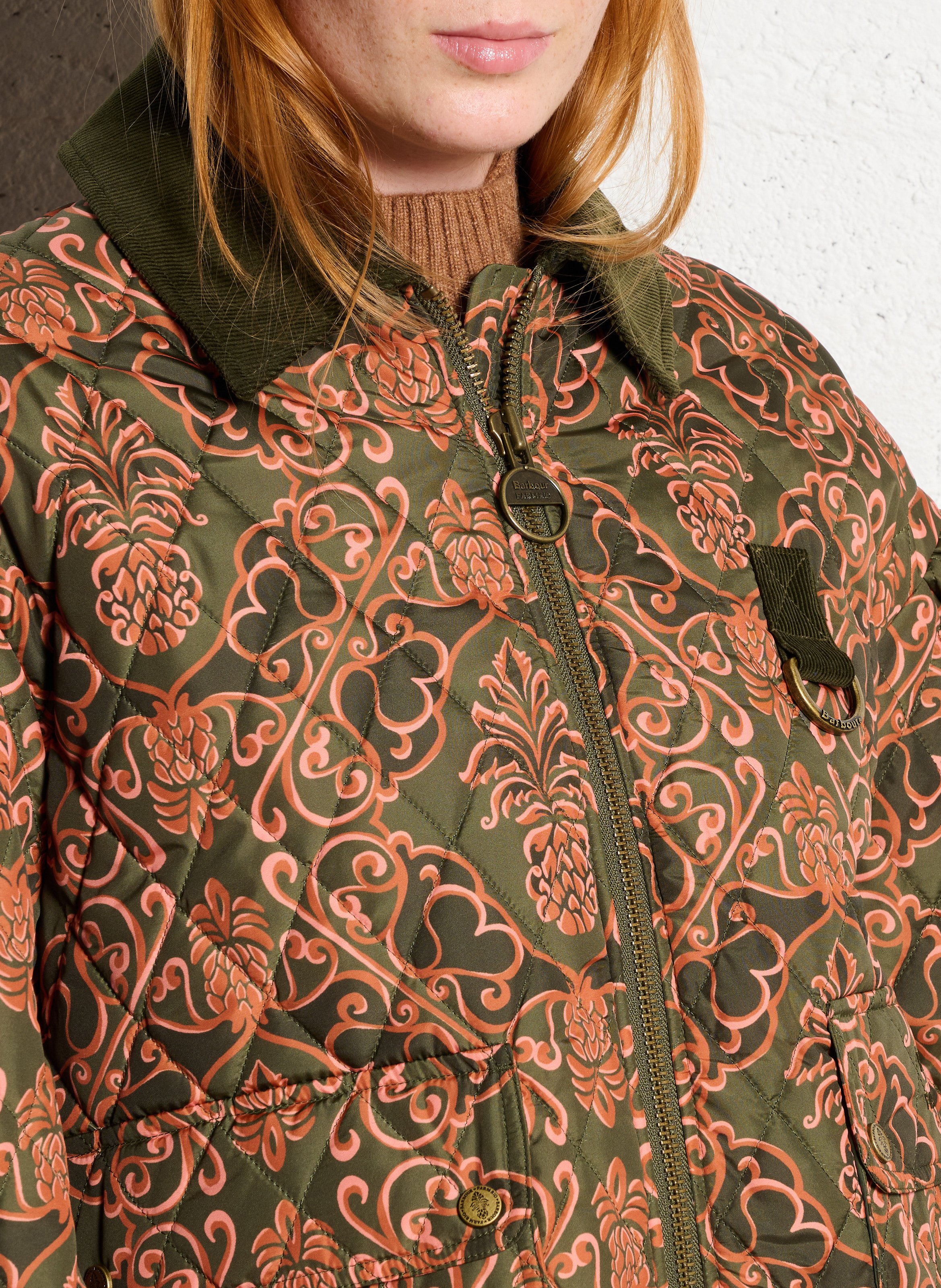 Veste col classique matelassée Barbour x Farm Rio BARBOUR Vert