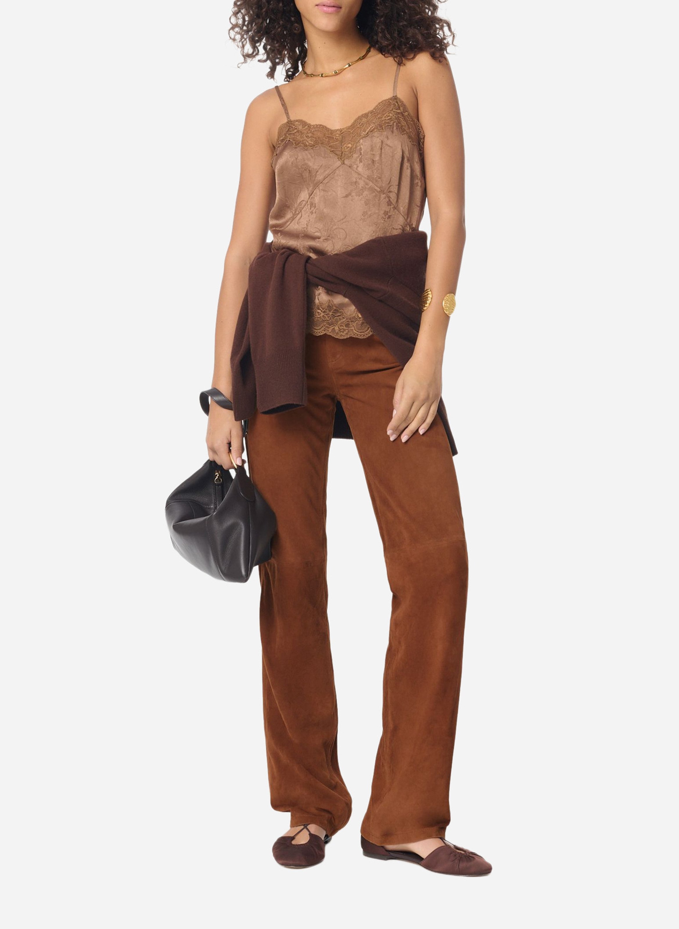 Printed jacquard camisole VANESSA BRUNO Brown