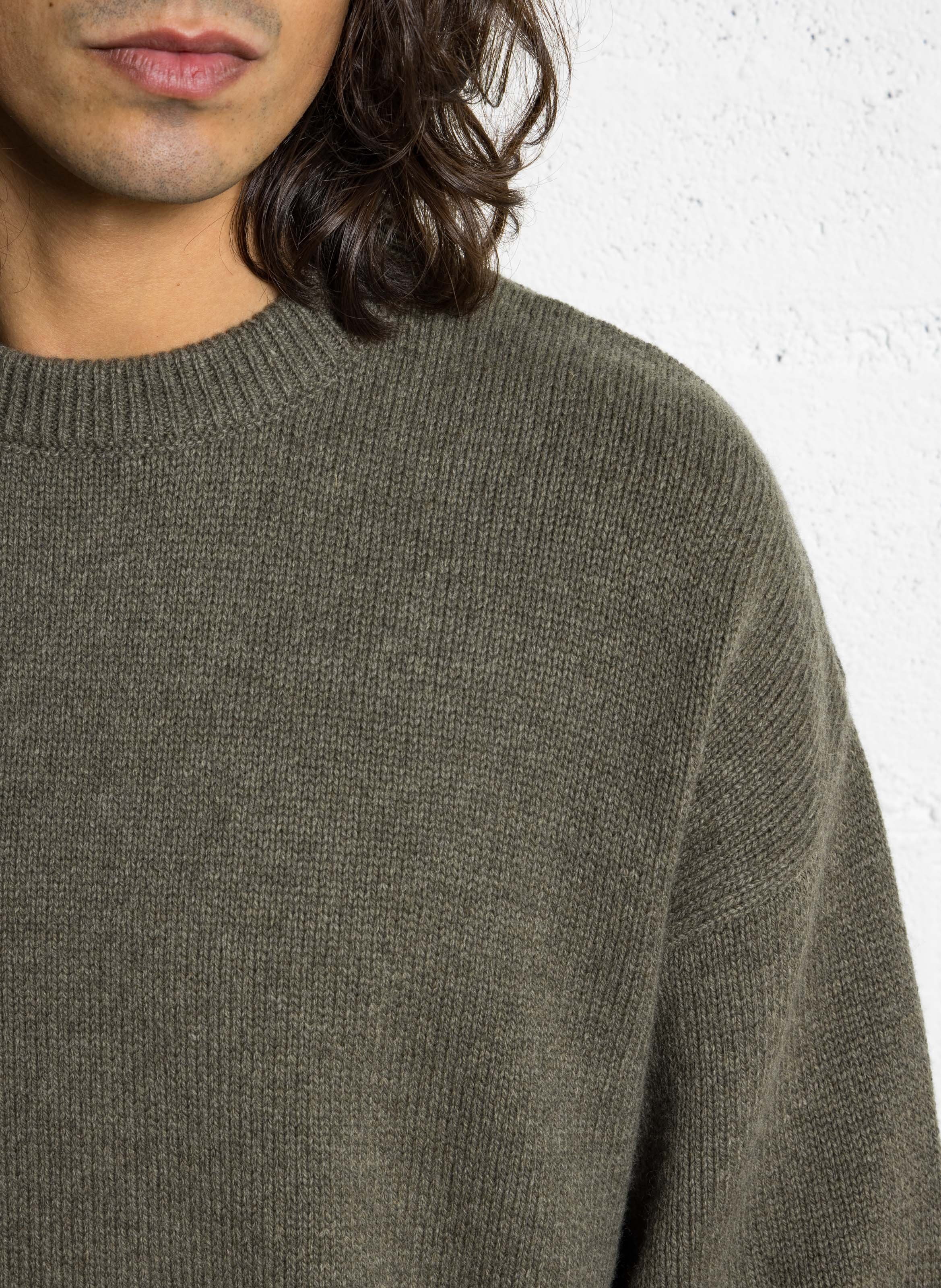 Oversize Rundhalsausschnitt-Pullover aus recycelter Wolle COLORFUL STANDARD Grun