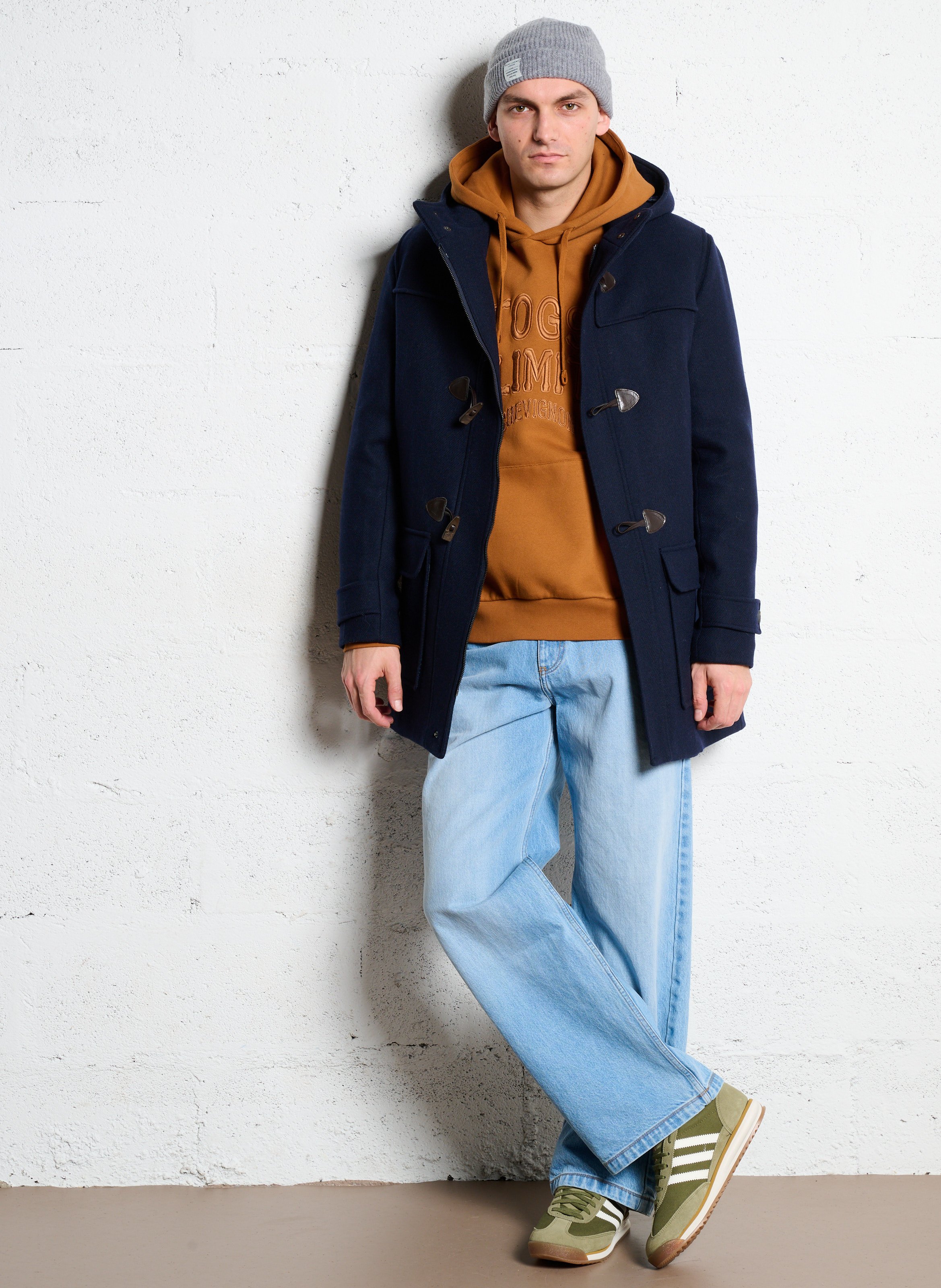 Hooded wool-blend coat CHEVIGNON Blue