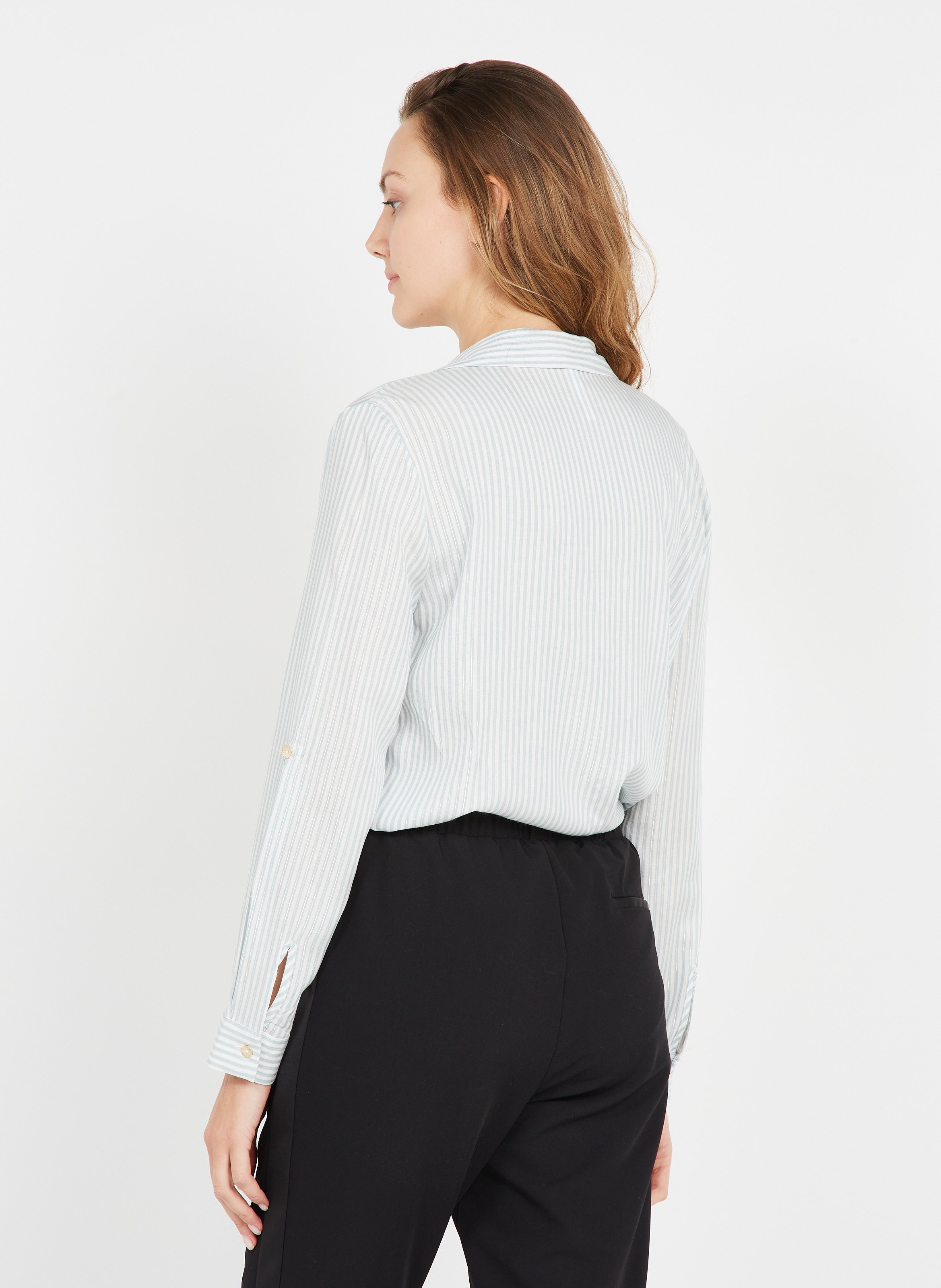 Striped V-neck shirt IMPERIAL Pink