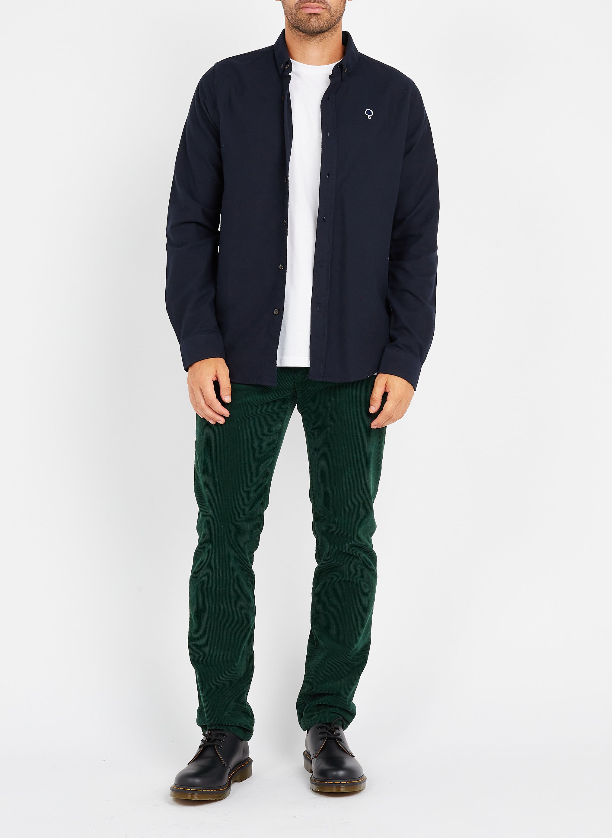 Organic cotton shirt with button-down collar FAGUO Black