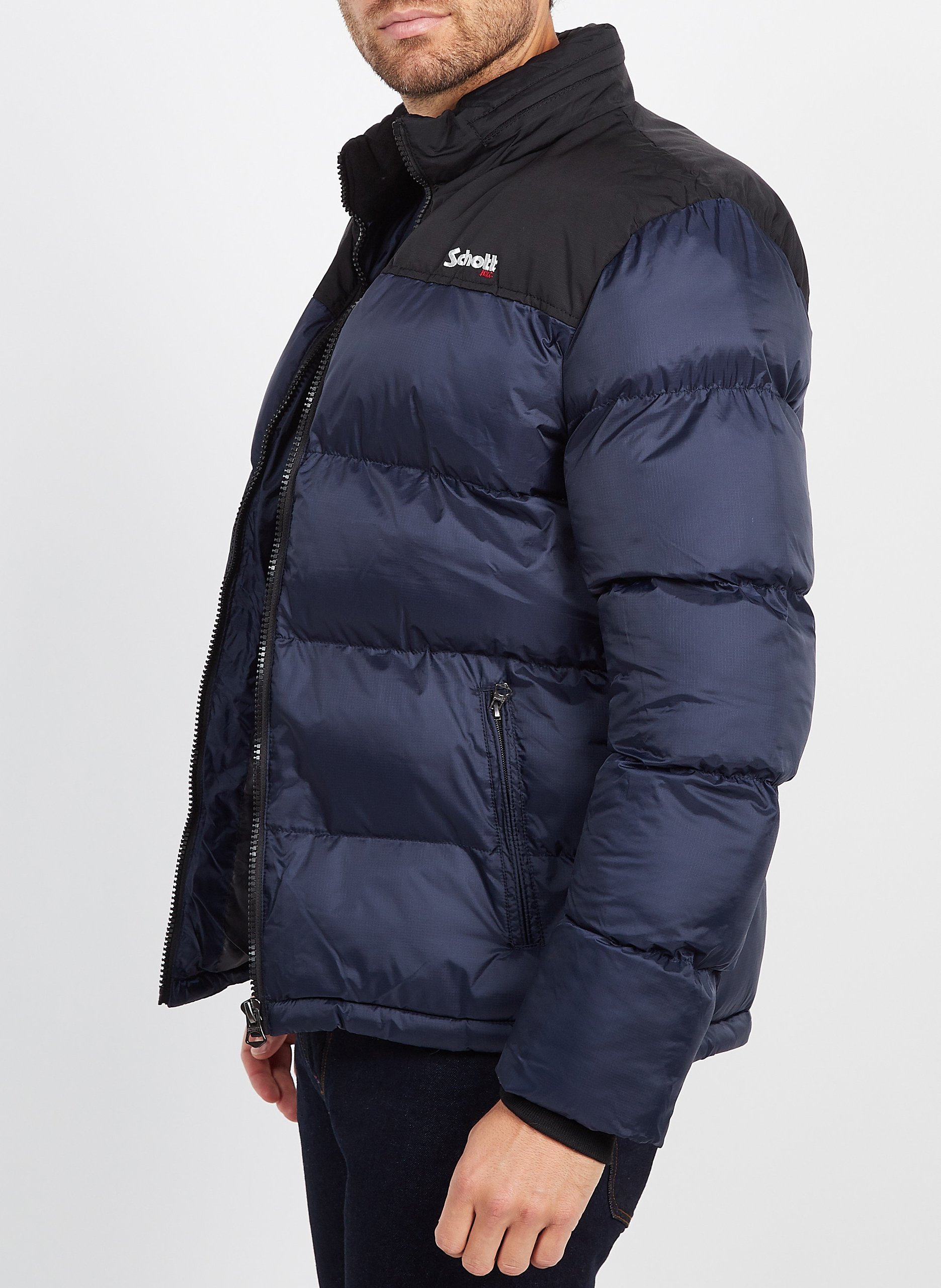 Doudoune col montant Bleu