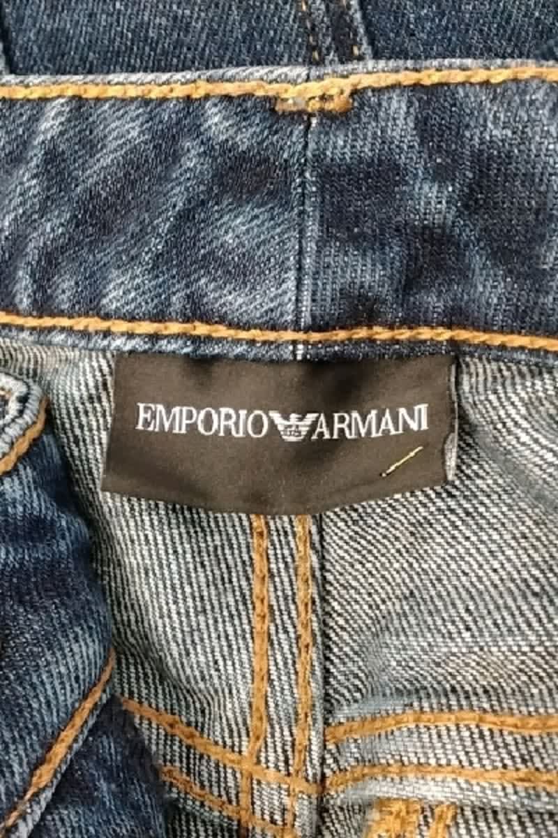 Straight cotton-blend pants ARMANI - SECONDE MAIN Blue