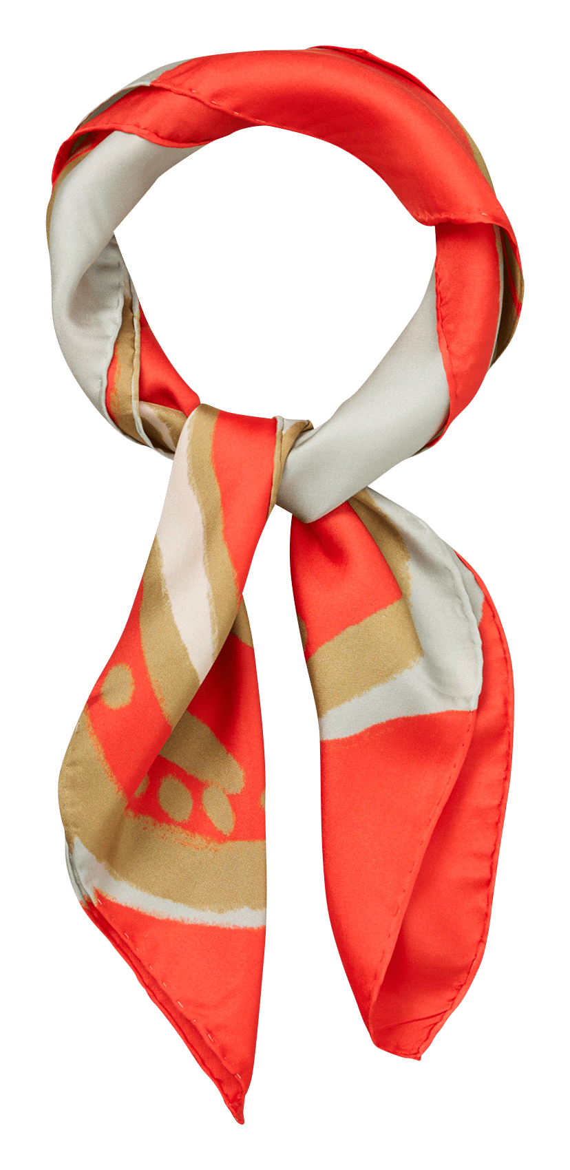 Printed silk scarf BECKSONDERGAARD Red