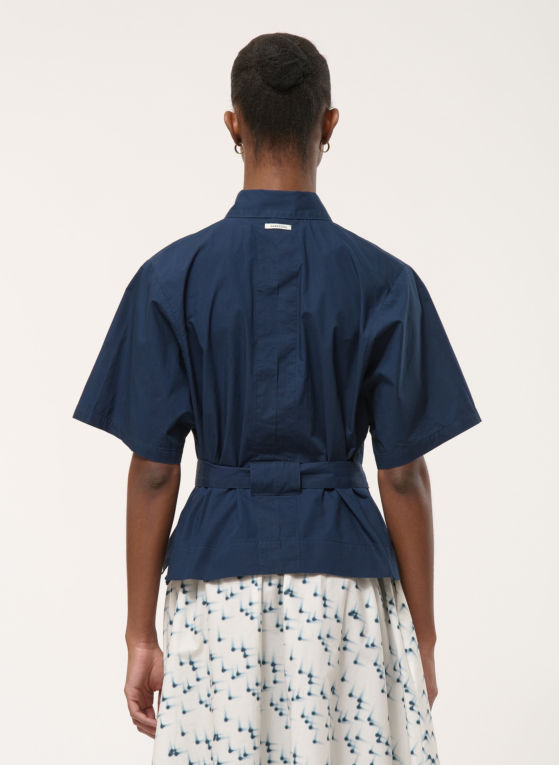 Chemise droite col classique en coton HUMILITY Bleu