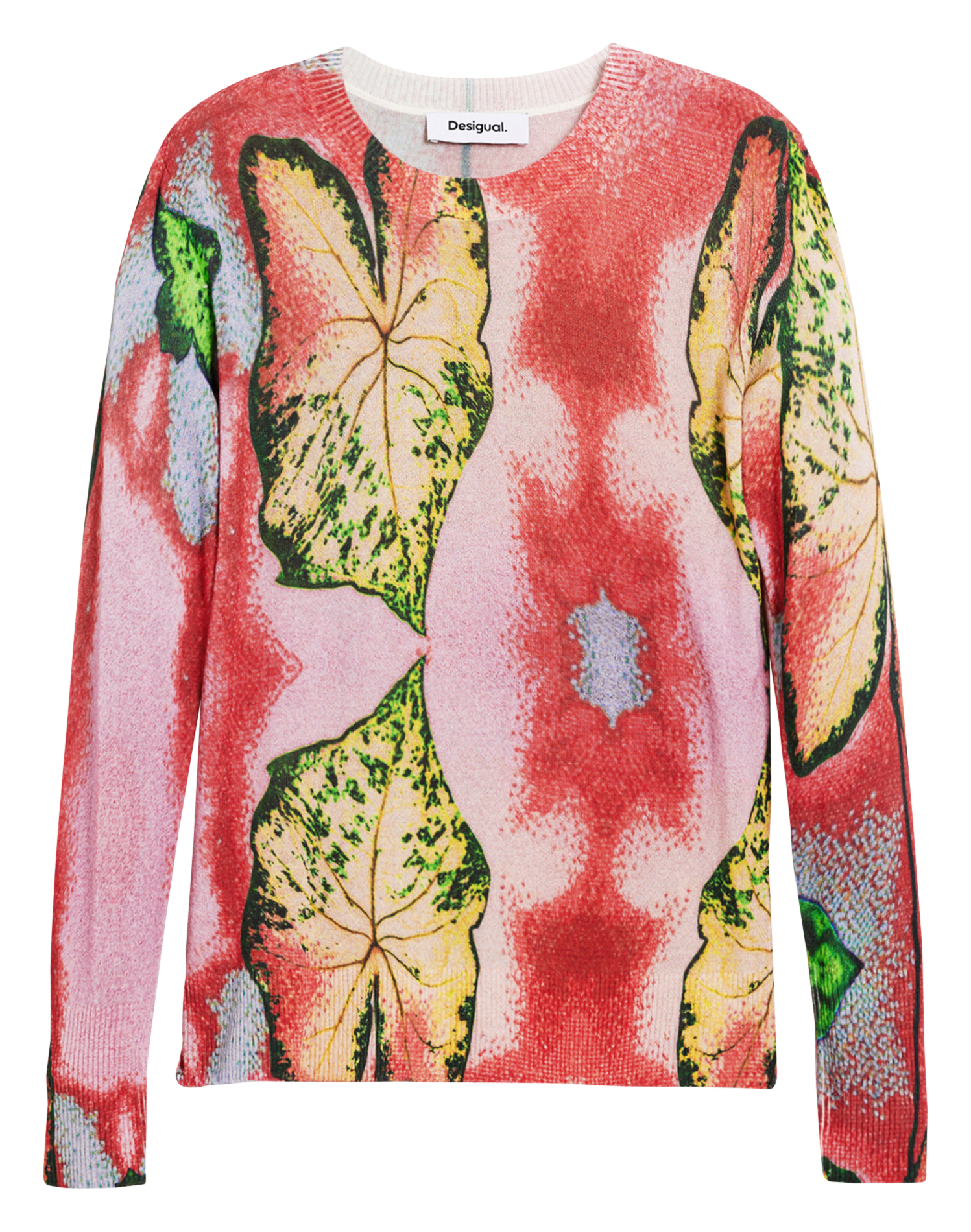 Rechte trui met ronde hals en print DESIGUAL Rood