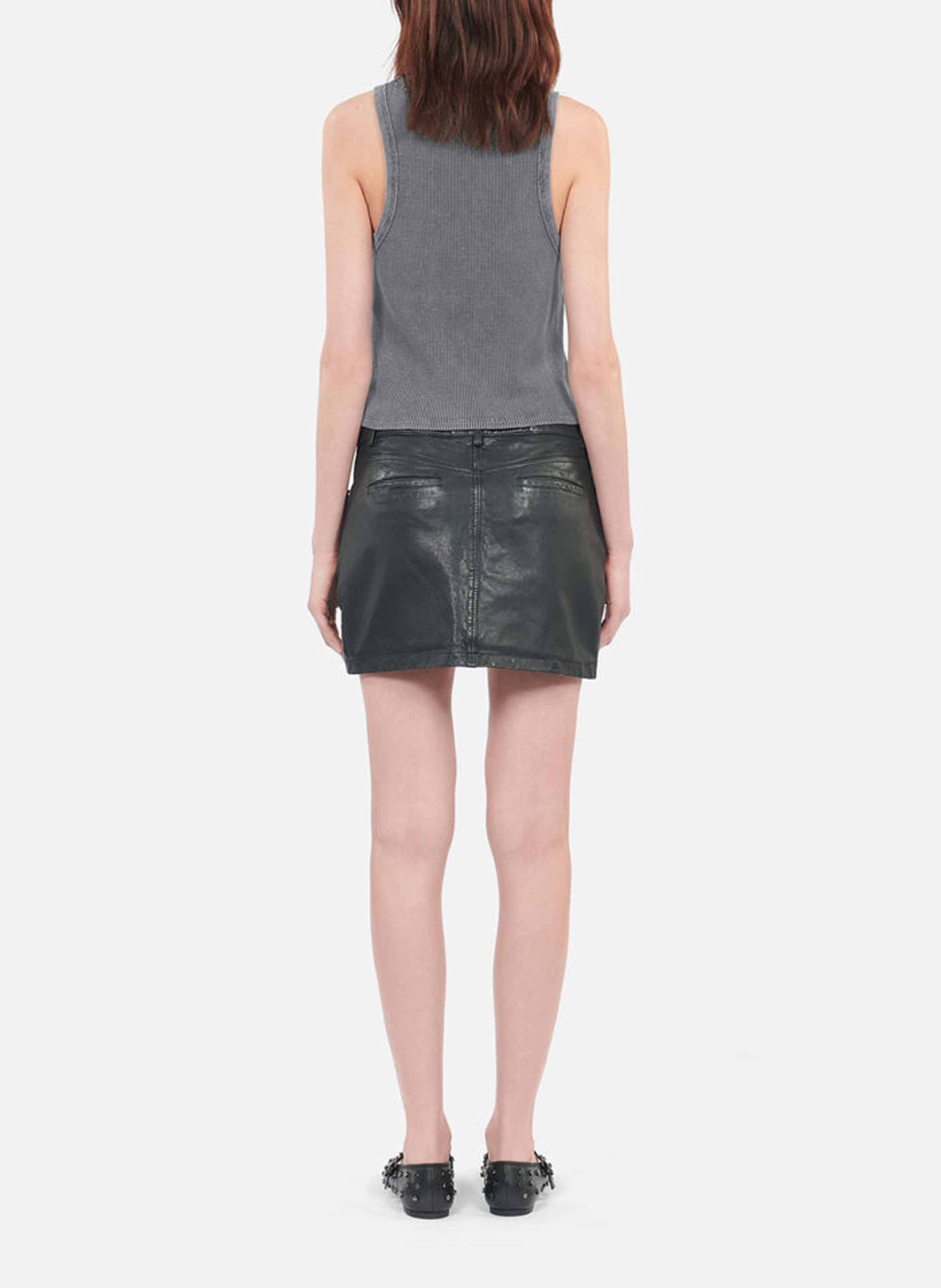 Aansluitende tanktop met ronde hals en zeefdruk van katoen THE KOOPLES Zwart