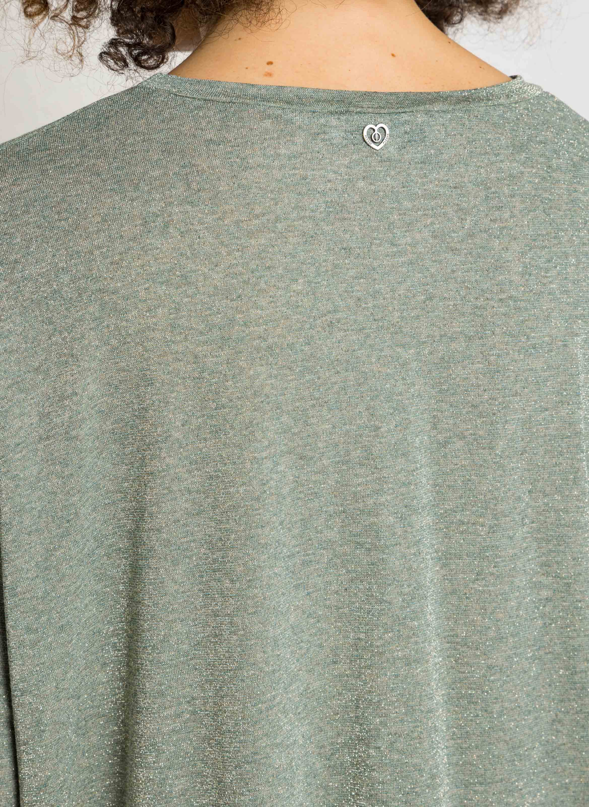 Tee-shirt fluide ample métallisé PLEASE Vert