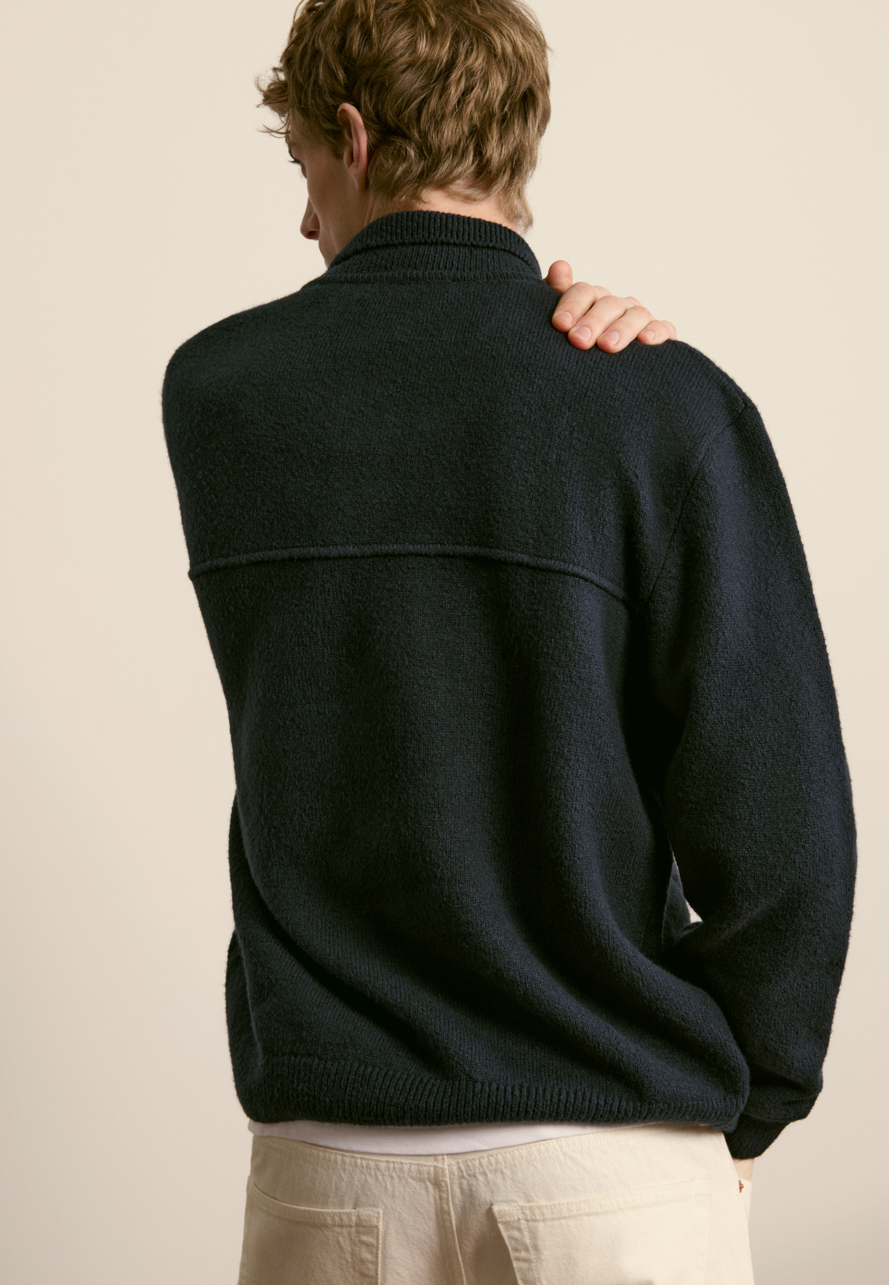 Looped cotton jacket MAISON MONTAGUT Blue