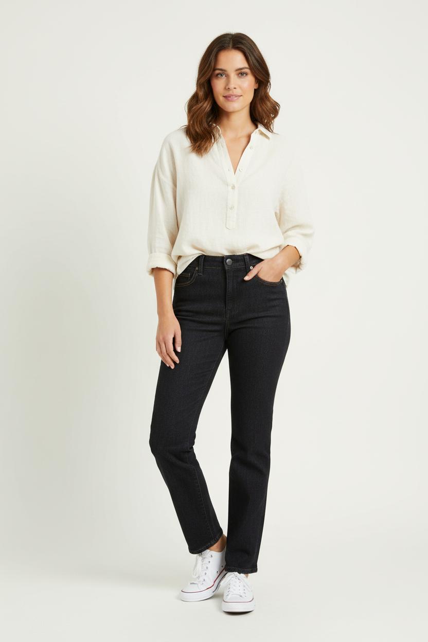 Cropped slim jeans with studs CLOSED - Seconde Main Black
