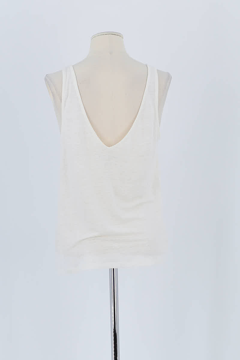 Top sans manche MAJESTIC FILATURES - SECONDE MAIN Blanc