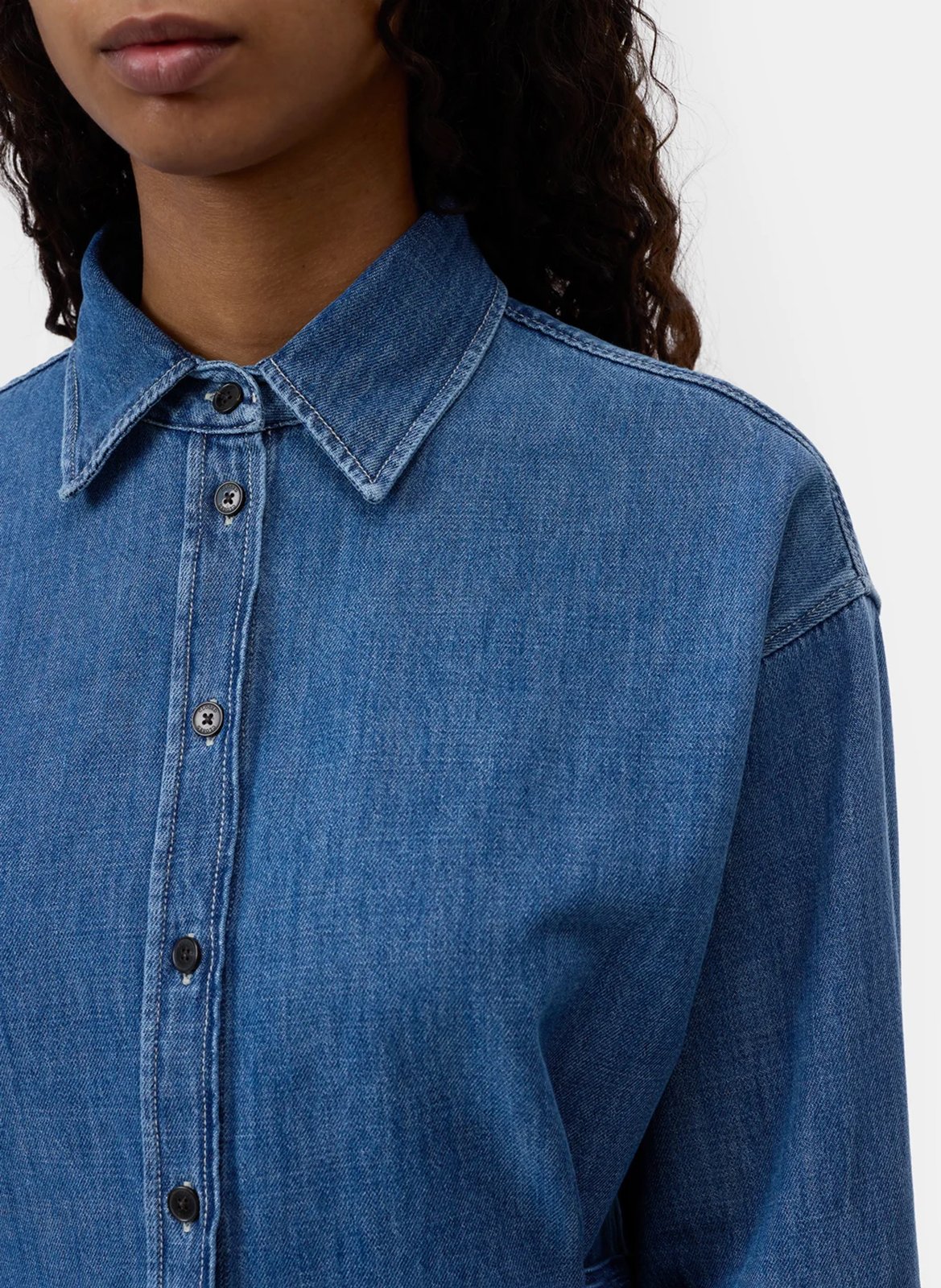 Chemise col classique en coton bio mélangé CLOSED Bleu